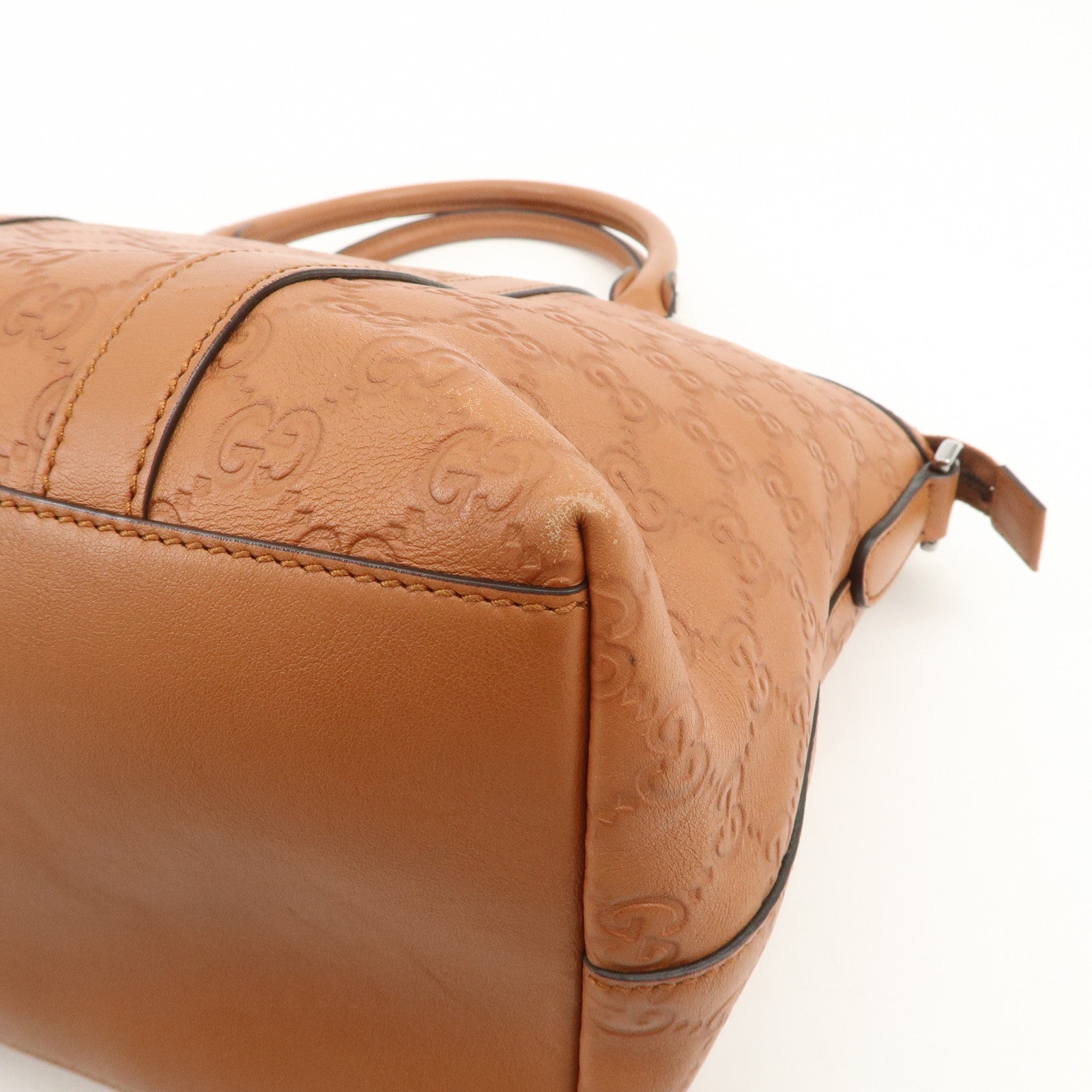 GUCCI Guccissima Interlocking G 2Way Bag Hand Bag Brown 341503