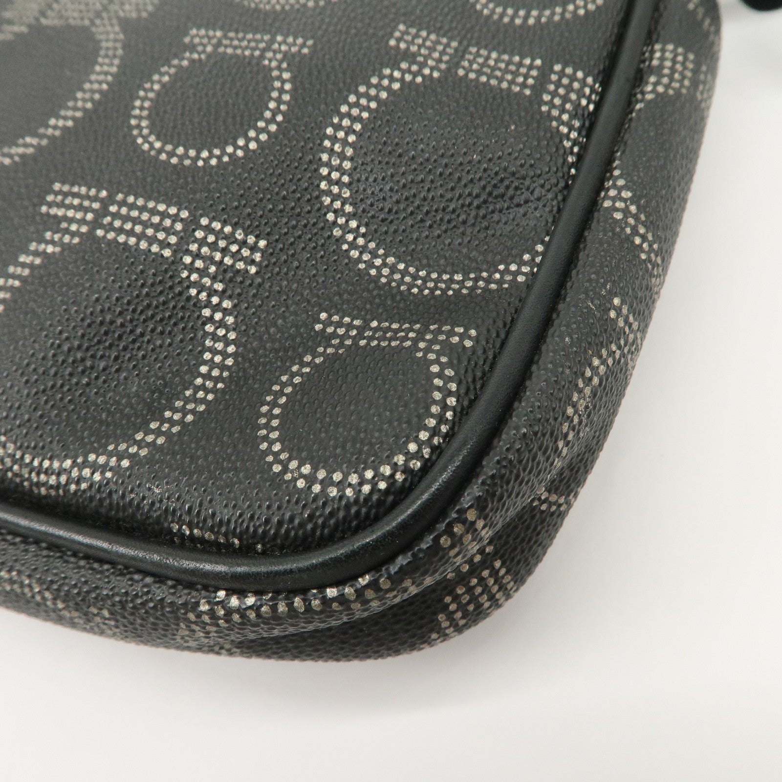 Ferragamo Gancini PVC Accessary Pouch Hand Bag Black