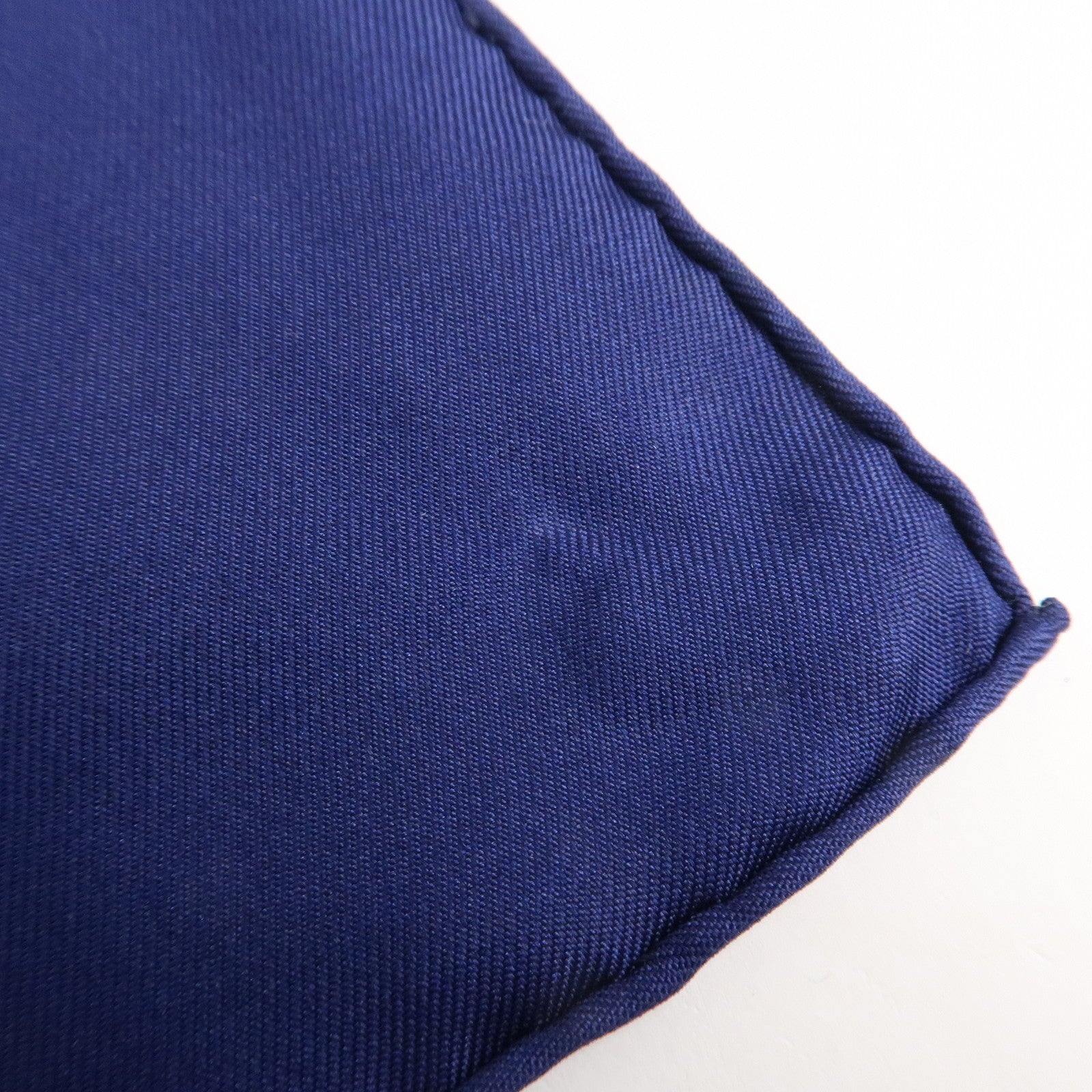 HERMES Pleats Carre Silk 100% Scarf Le Roy Soleil Navy Red Used