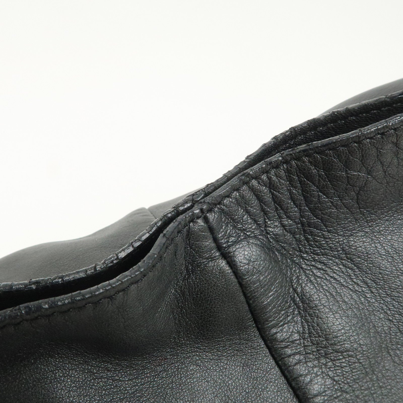 LOEWE Logo Leather Shoulder Bag Hand Bag Black