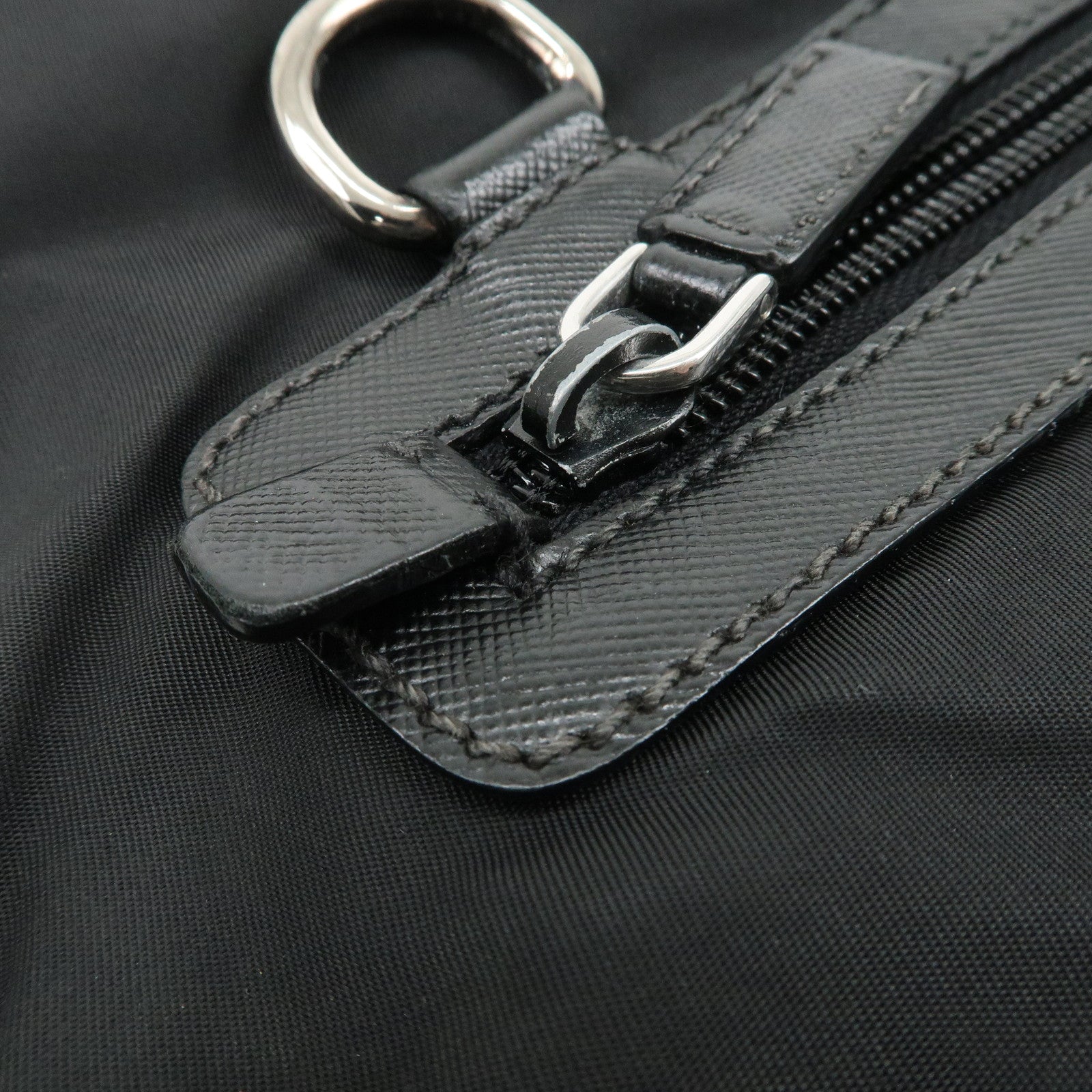 PRADA Triangle Logo Nylon Leather Shoulder Bag Crossbody Bag VA0348