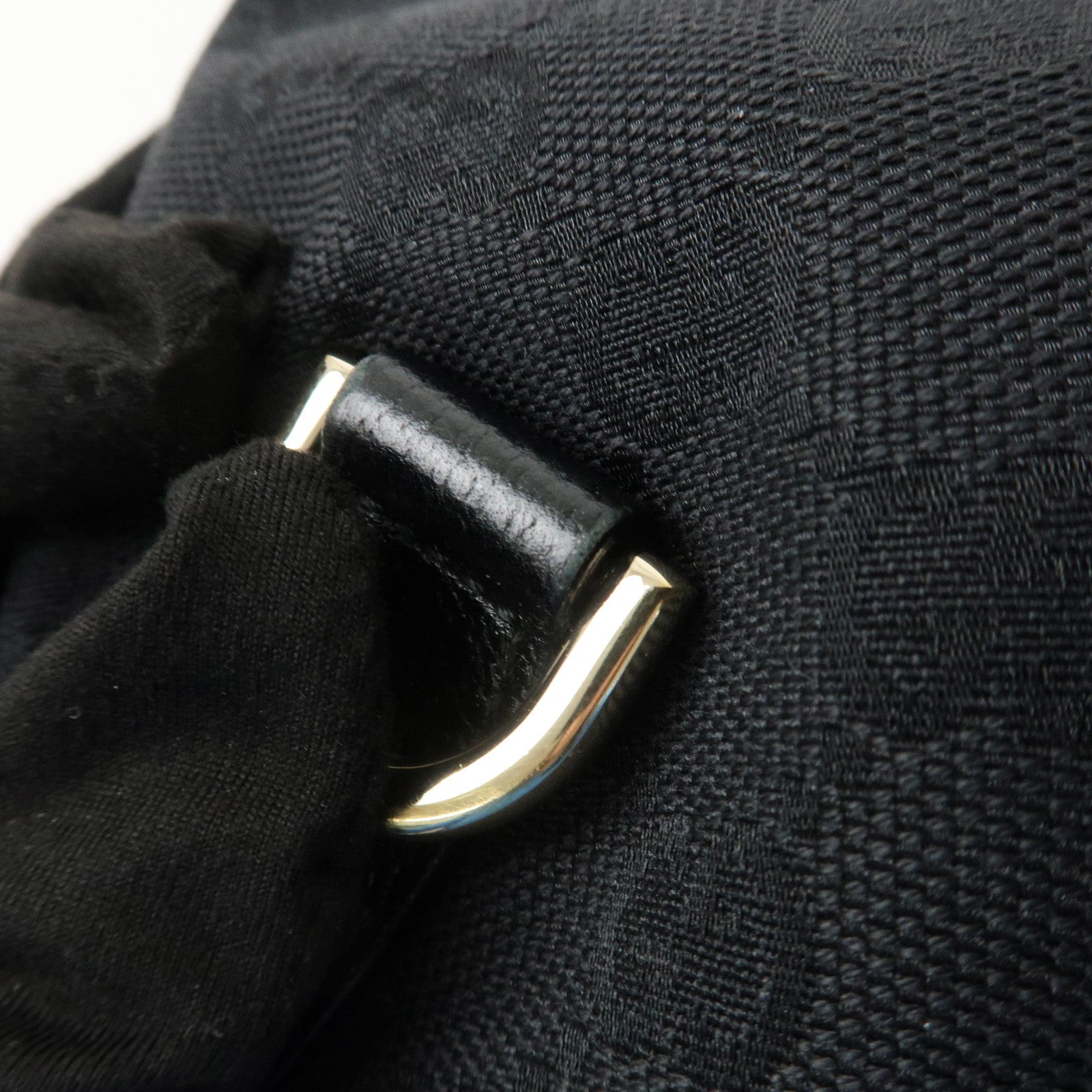 GUCCI Abbey GG Canvas Leather Shoulder Bag Black 130738 Used