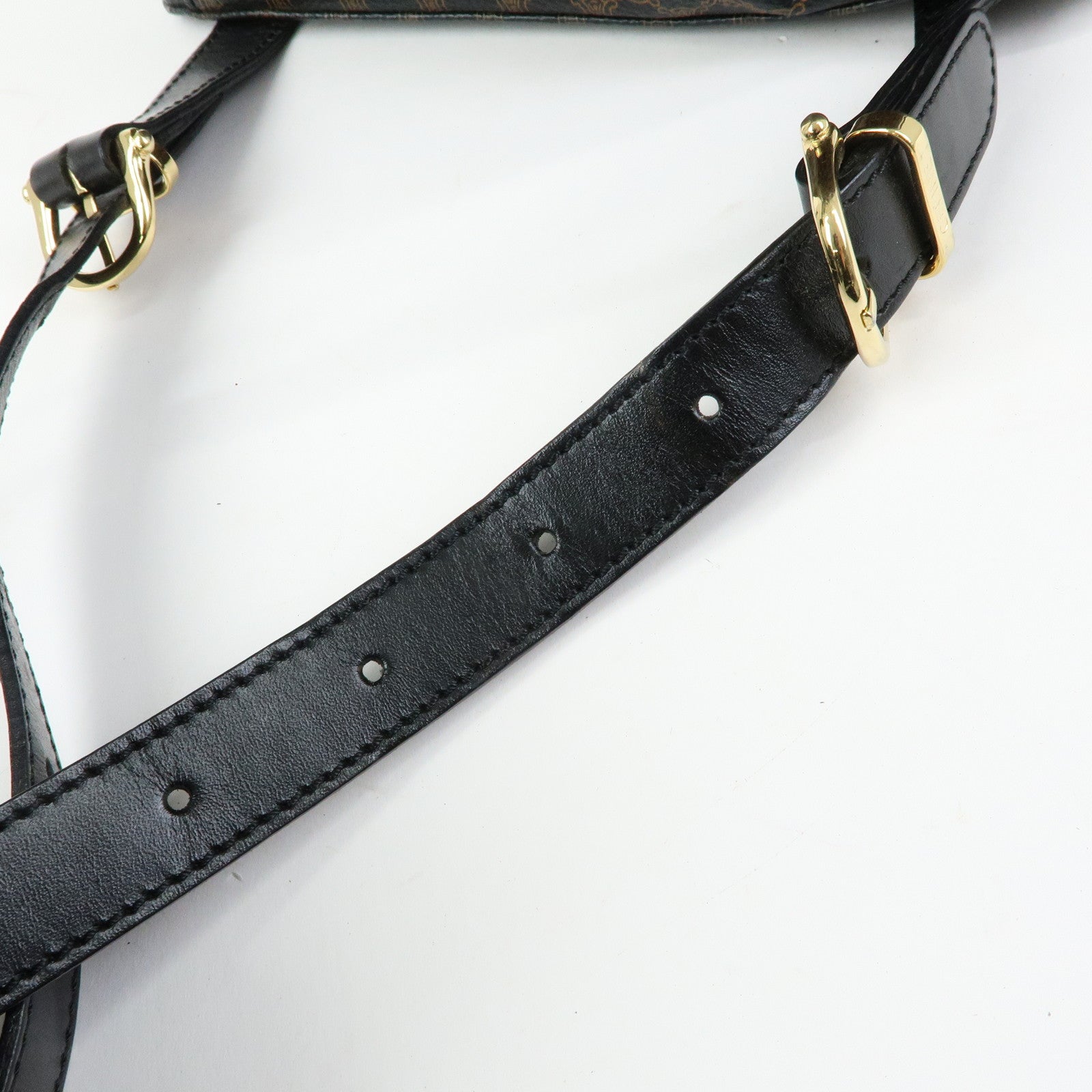 CELINE Macadam PVC Leather Backpack Black Brown