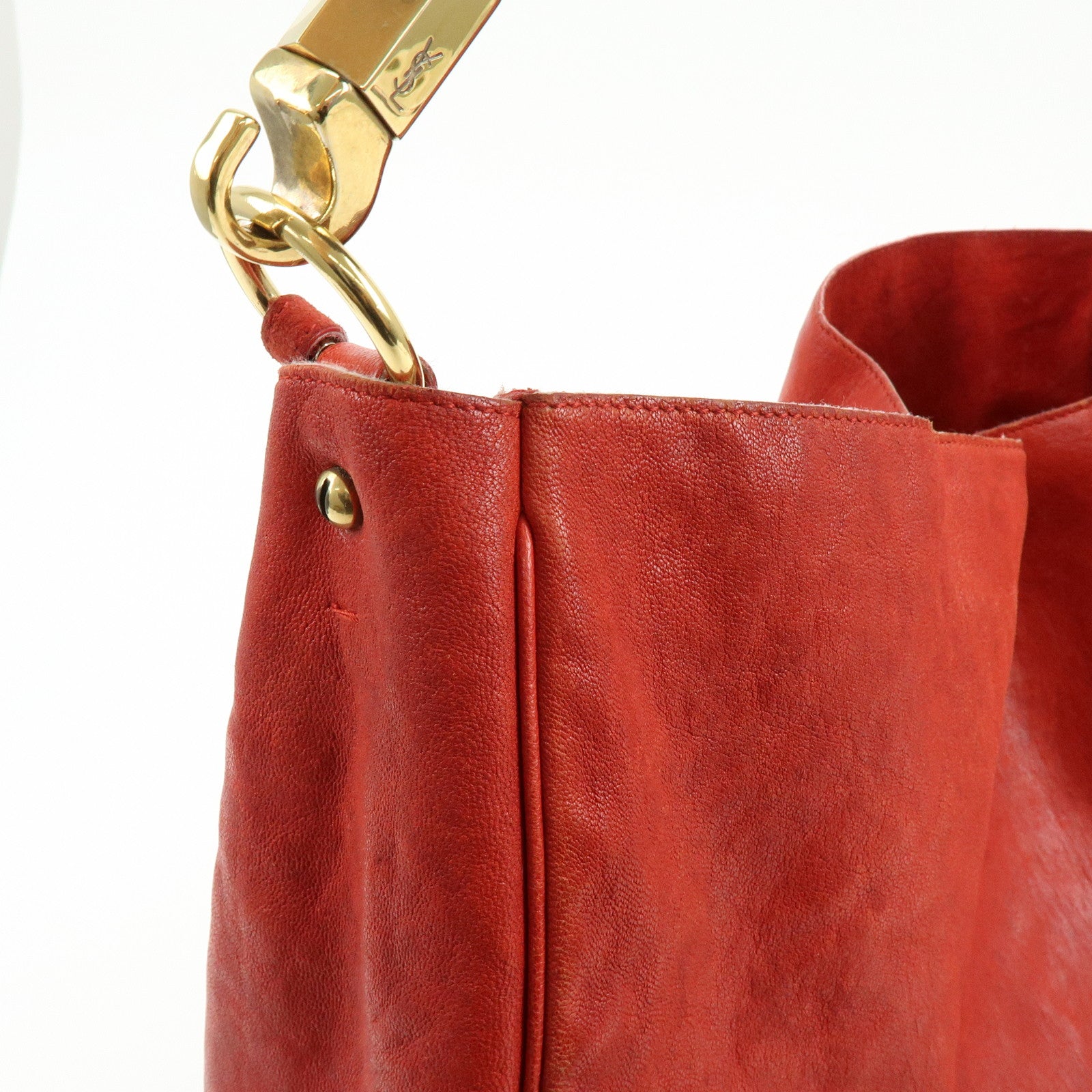 Saint Laurent Paris Roadie Leather Shoulder Bag Red 228840