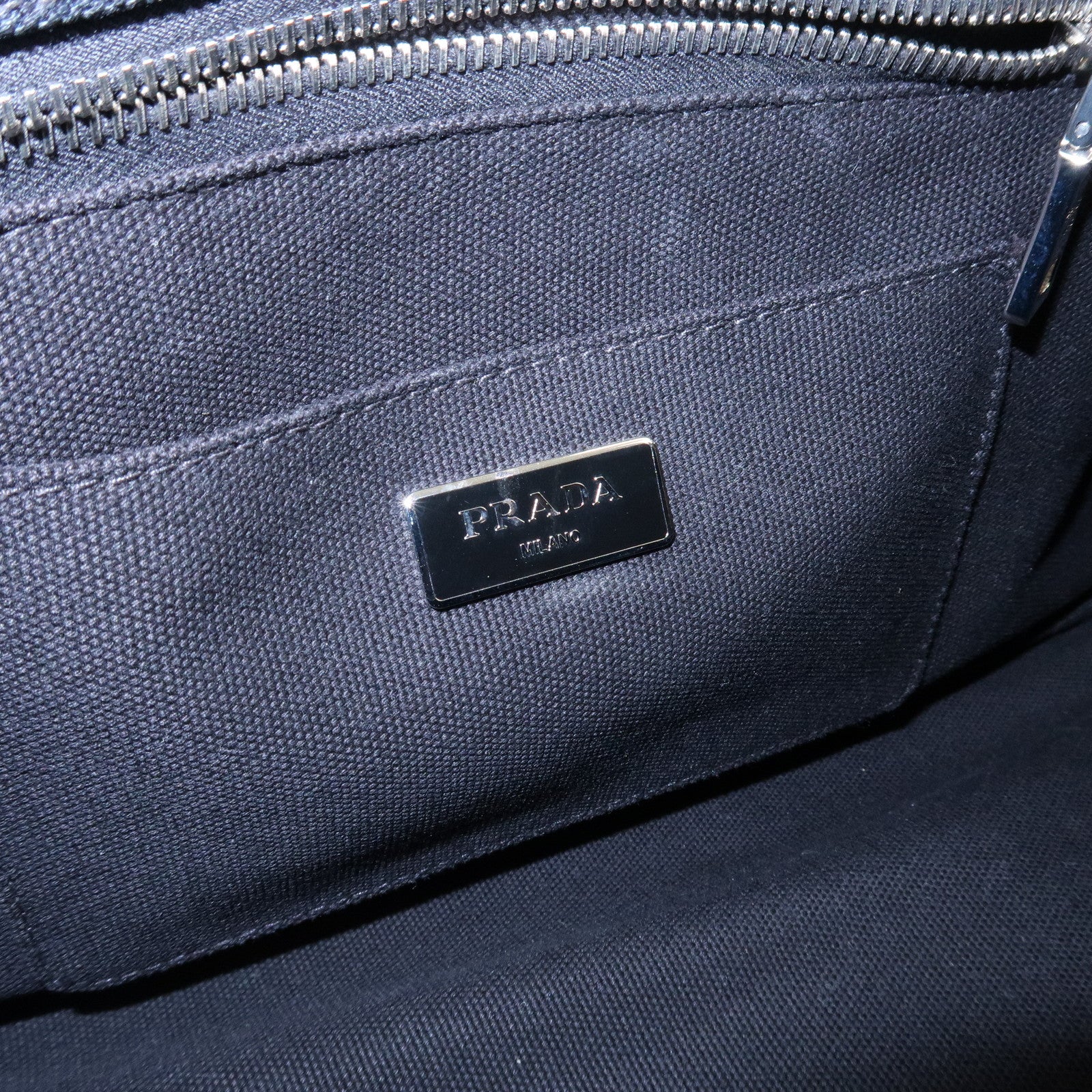PRADA Canapa Canvas 2Way Hand Bag Shoulder Bag Khaki B2642B