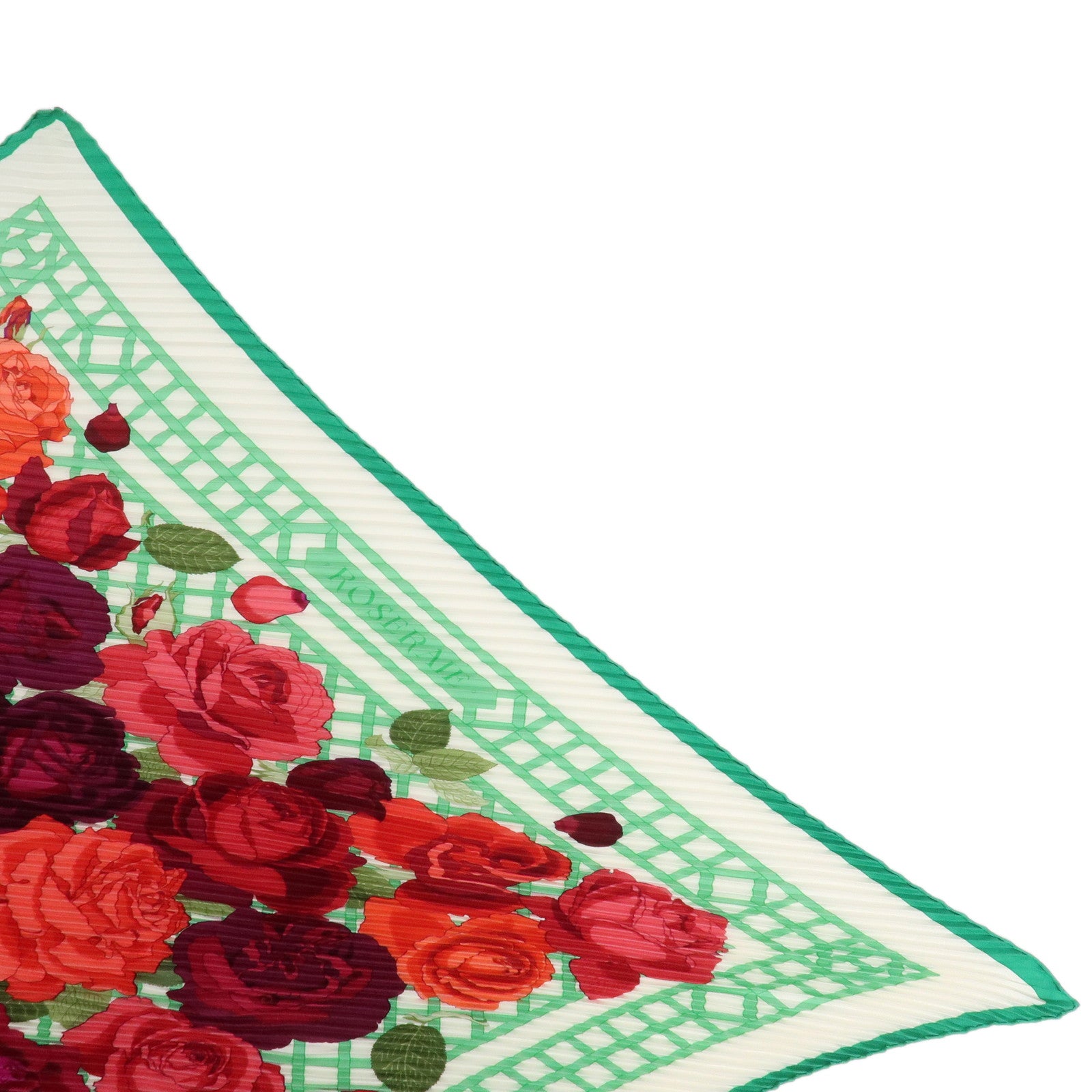 HERMES Carre 90 Silk 100% Pleats Scarf LA ROSEE Anne Gavarni