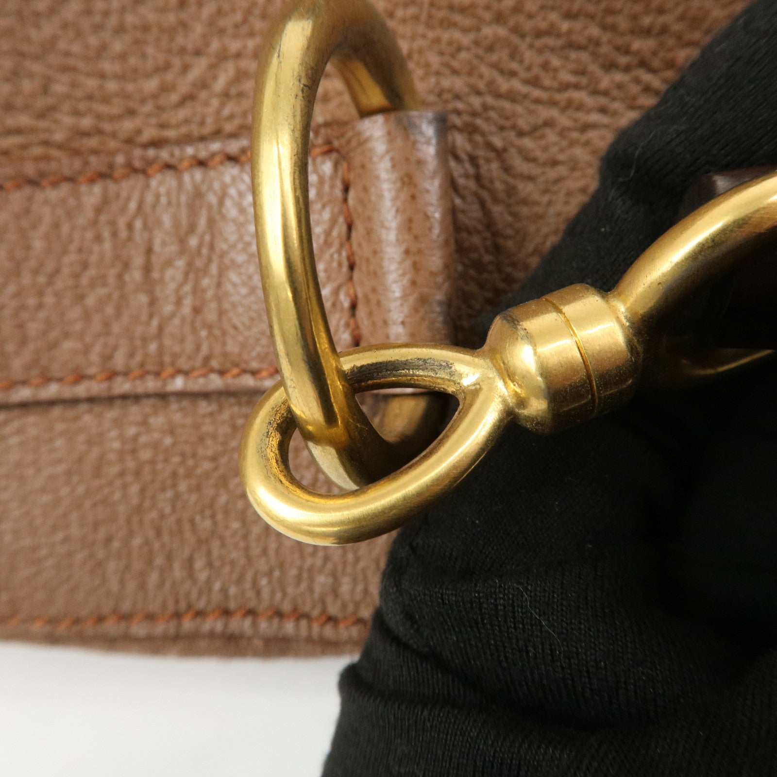 GUCCI Bamboo Suede Leather 2WAY Bag Hand Bag Brown 001・3754・1657