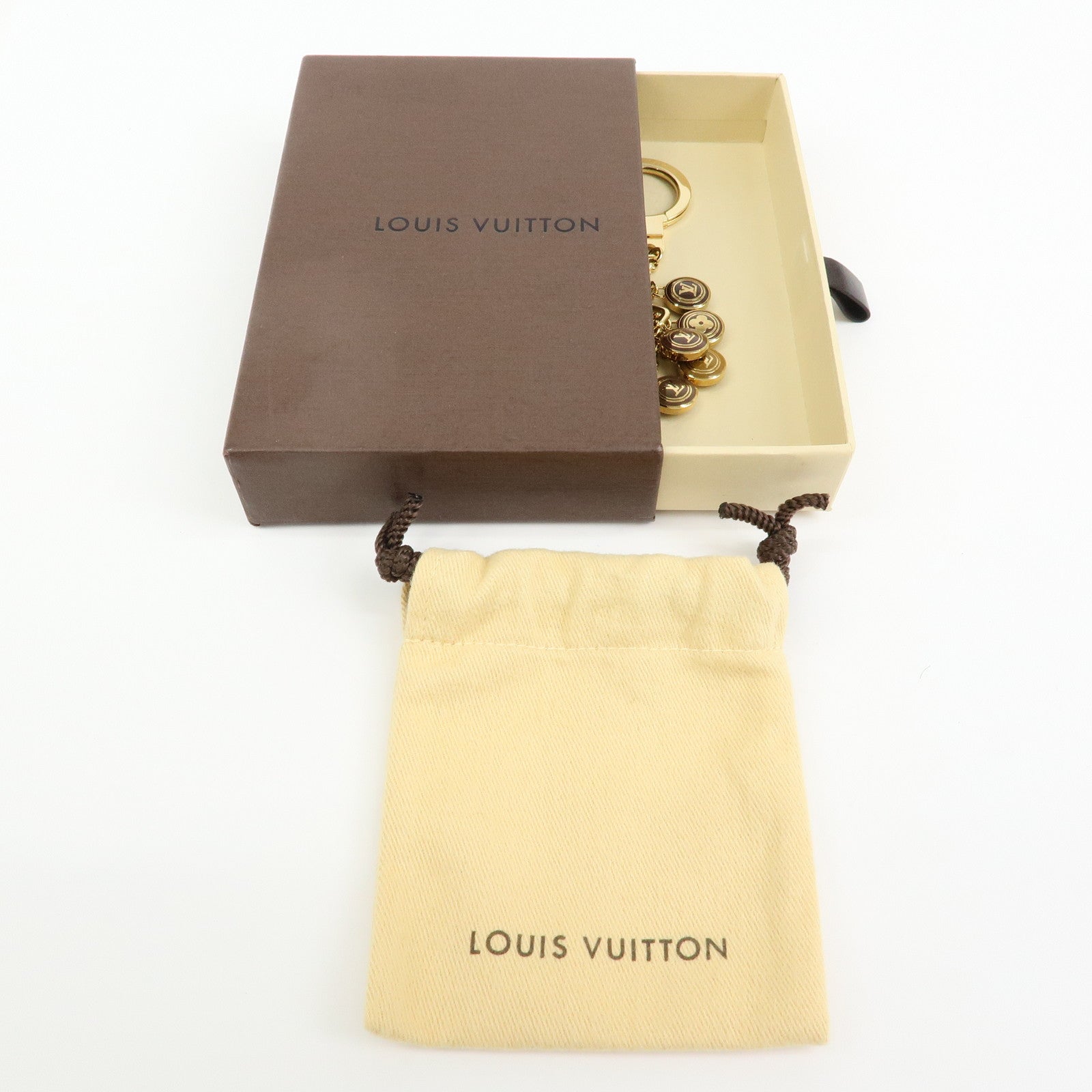 Louis Vuitton Porte Cles Pastilles Bag Charm Gold Brown M65387