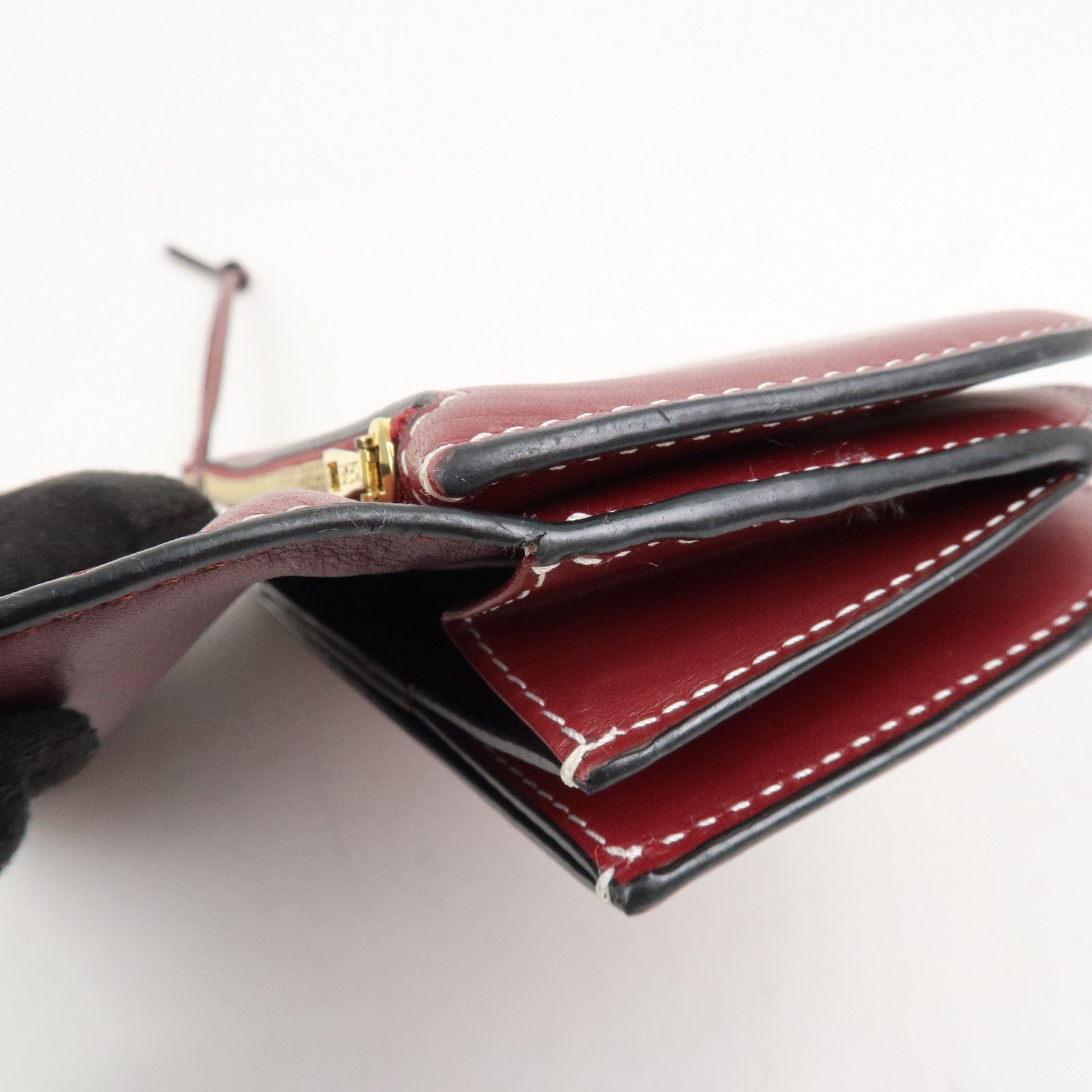 LOEWE Anagram Gate Continental Leather Long Wallet Bordeaux