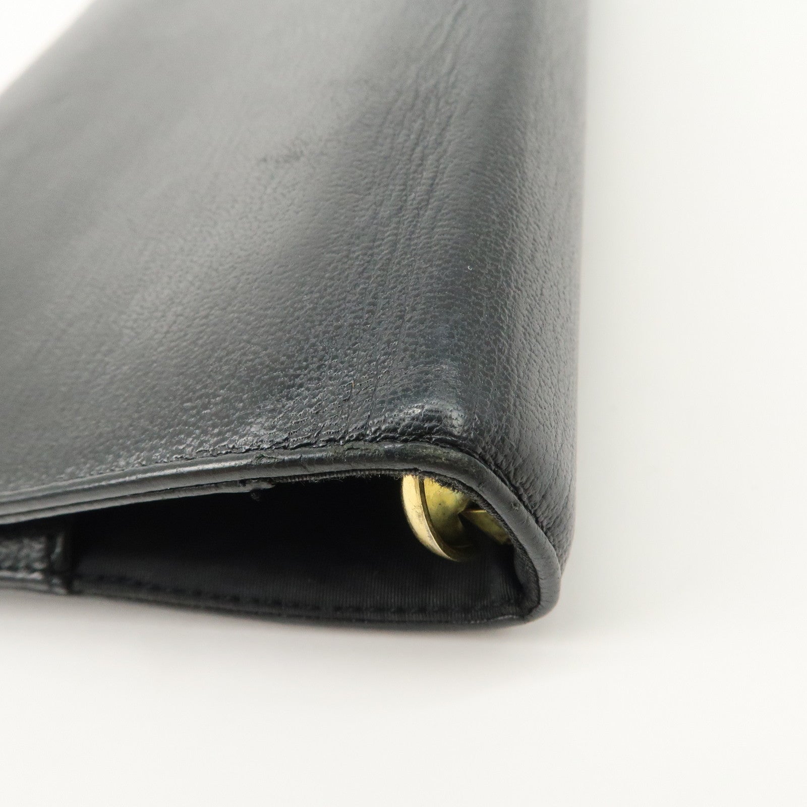 CHANEL COCO Mark Leather Planner Cover Black Gold Hardware Used