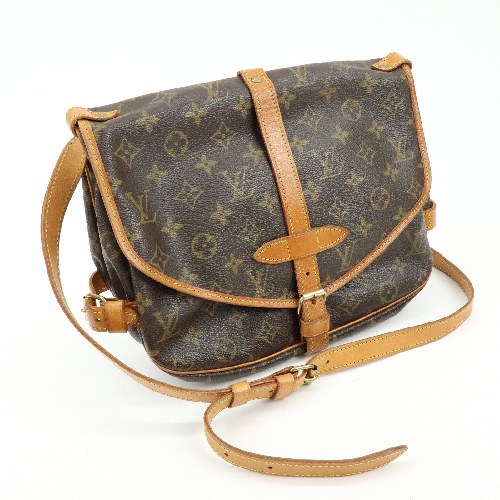 Louis Vuitton Monogram Saumur 30 Canvas Shoulder Bag Brown M42256
