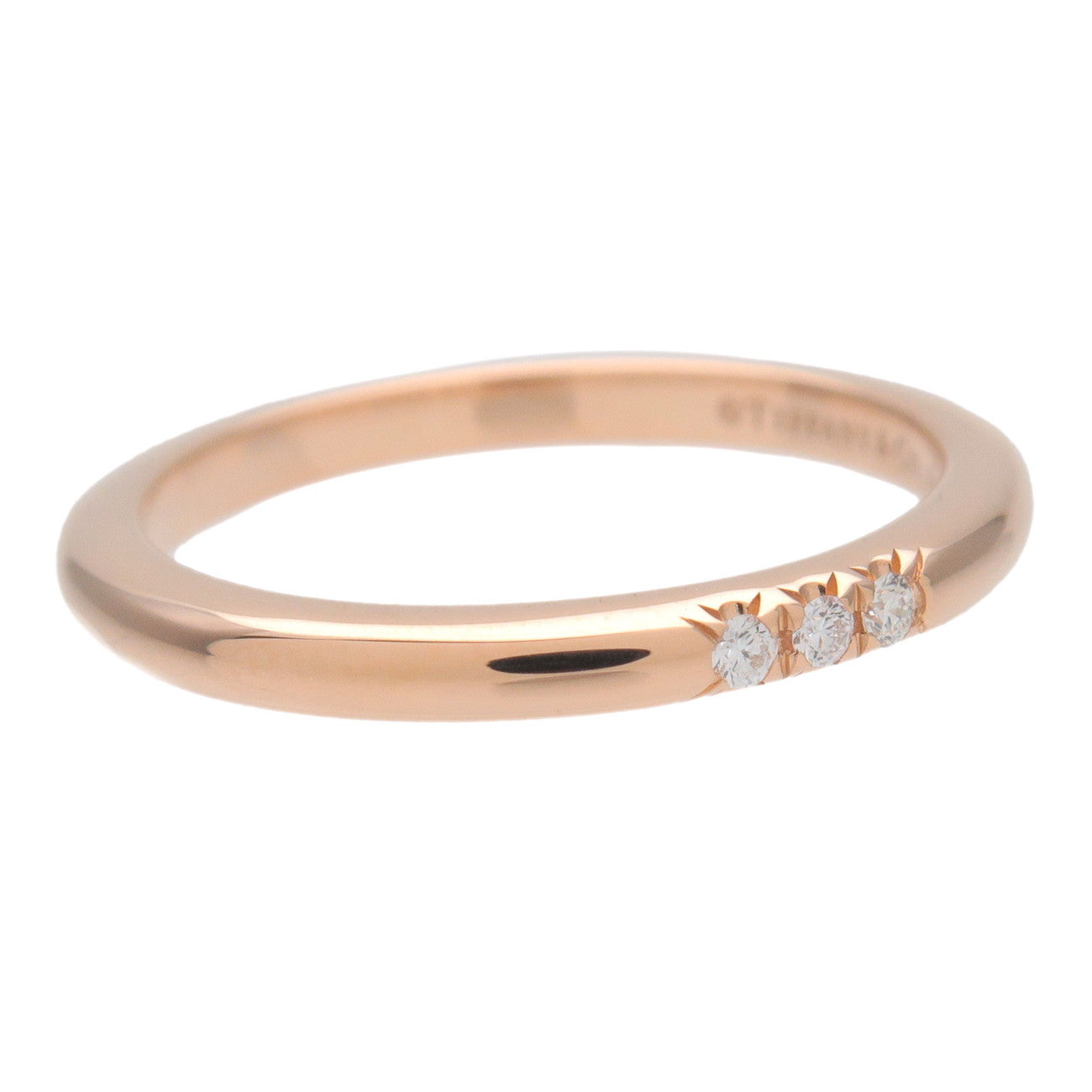 Tiffany & CoClassic Band 3P Diamond Ring 18K 750PG Rose Gold US4.5