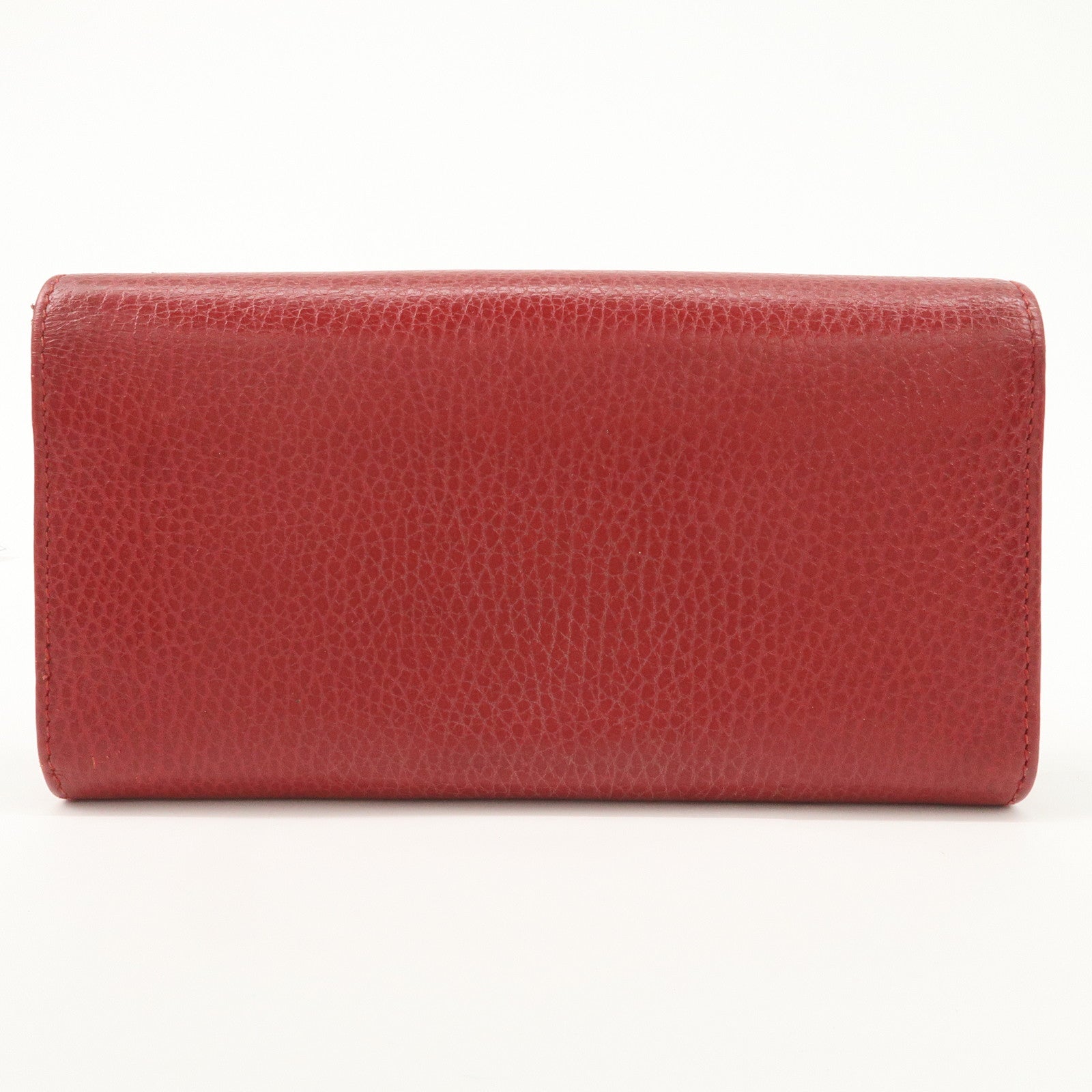 GUCCI GG Marmont Leather Continental Long Wallet Red 456116 Used