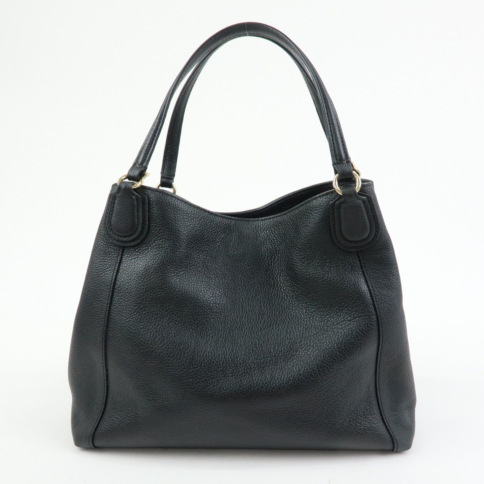 COACH Edie Leather 2Way Shoulder Bag Hand Bag Black Authentic Used F/S
