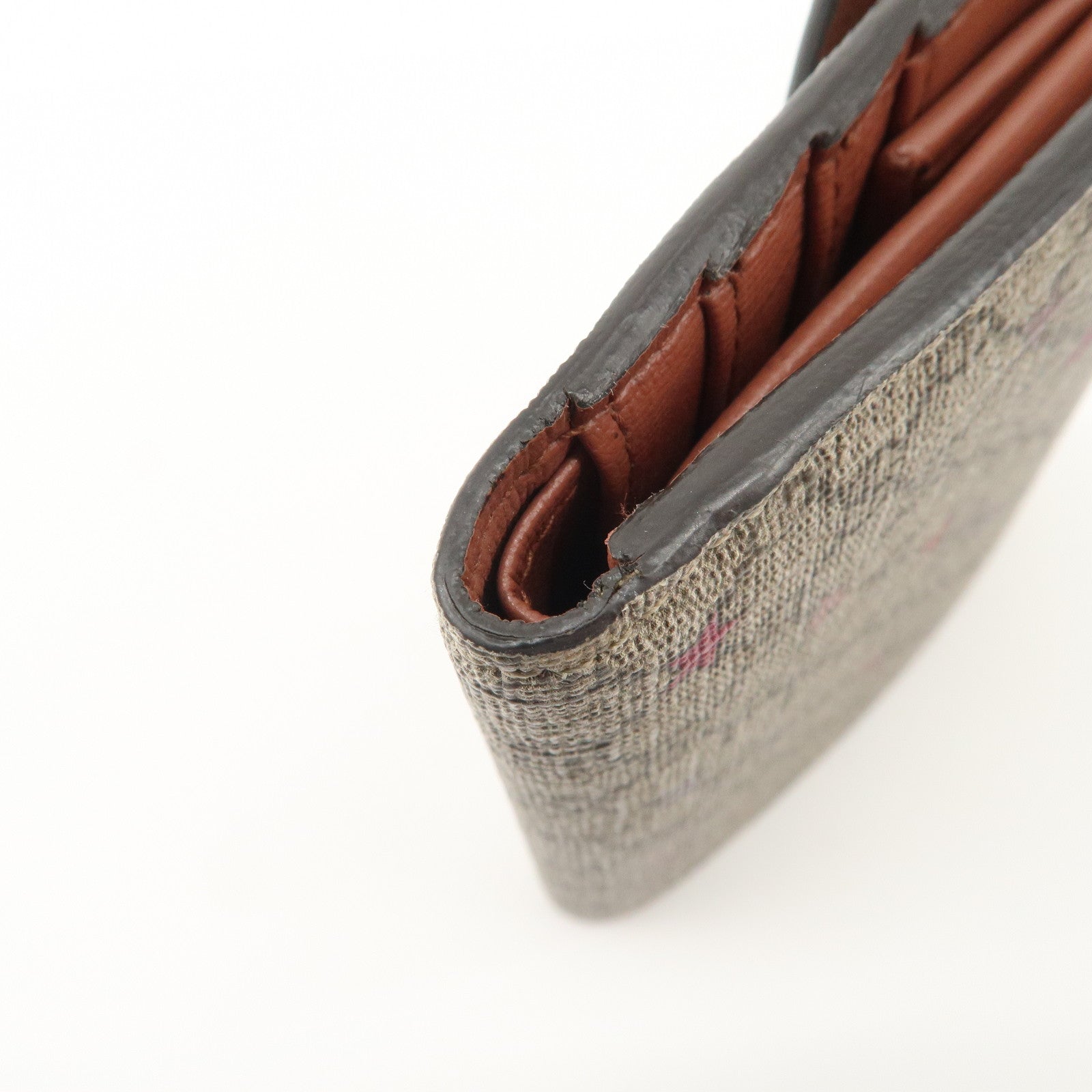 GUCCI Interlocking G GG Supreme Star Tri-Fold Compact Wallet 212106 Used