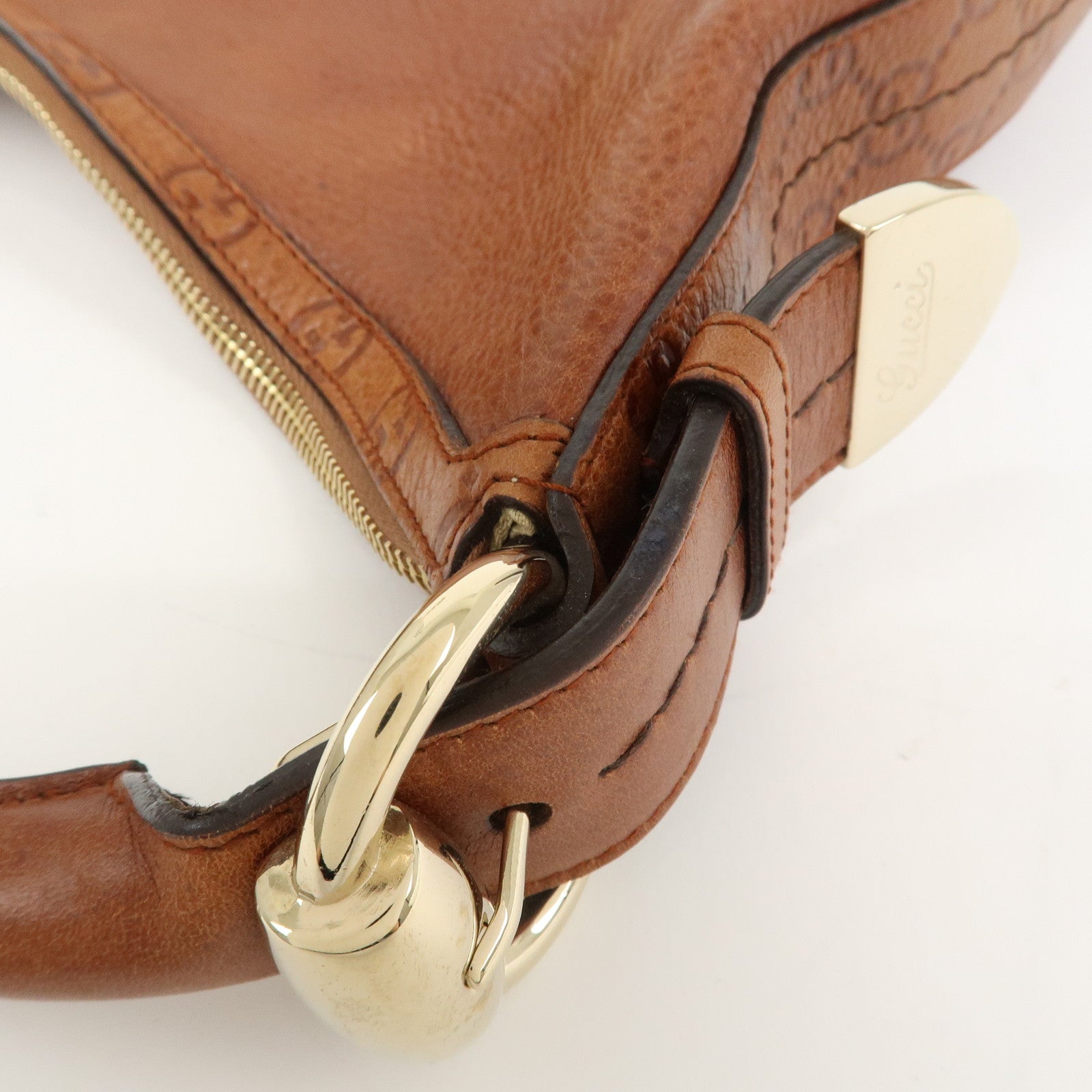 GUCCI Guccissima Leather Shoulder Bag Hand Bag Brown 181515