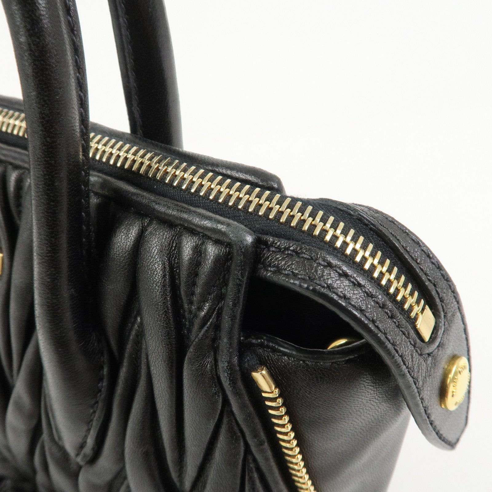 MIU MIU Matelasse Leather 2Way Bag Hand Bag Shoulder Bag 5BA003