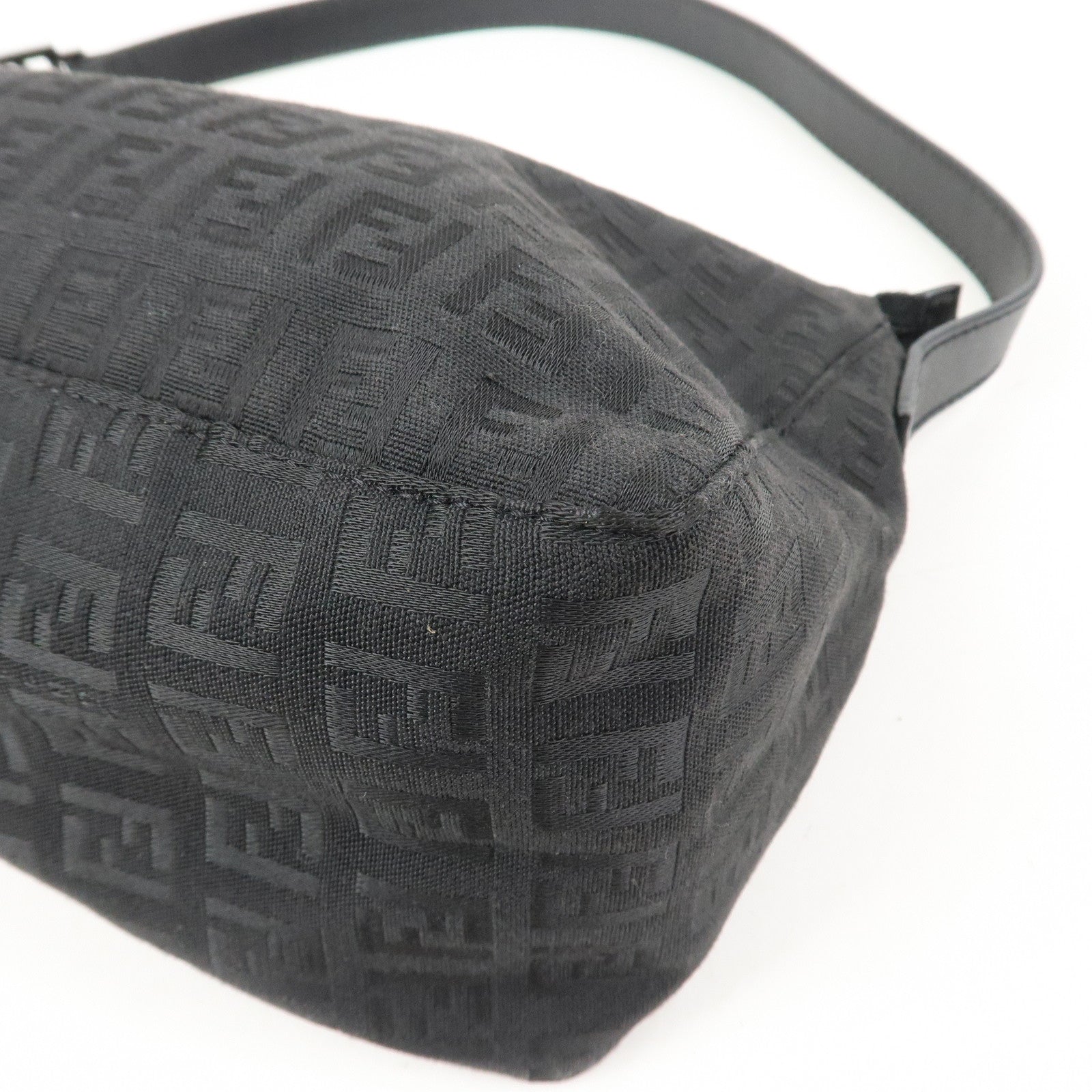 FENDI Zucchino Shoulder Bag Hand Bag Black 8BR444