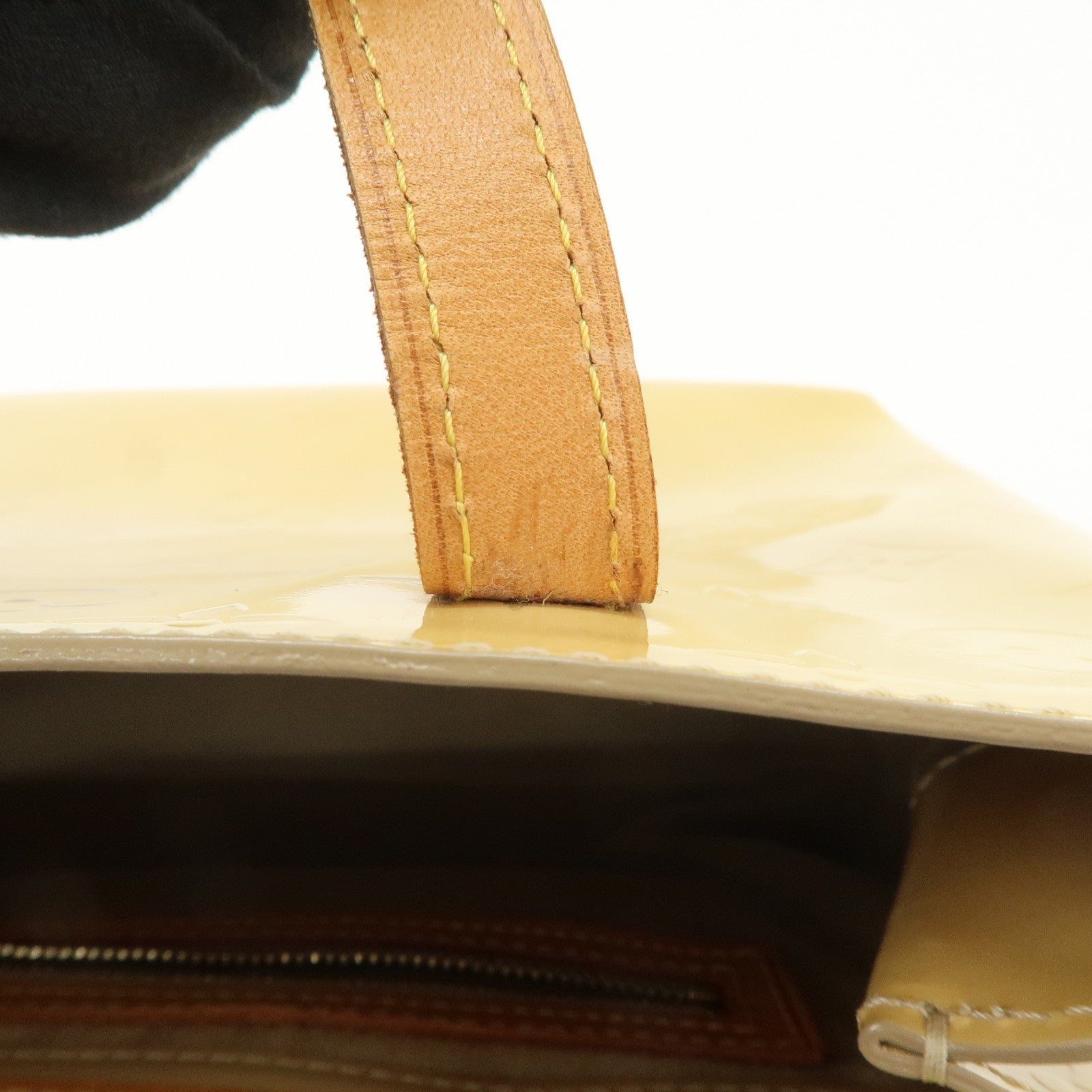 Louis Vuitton Monogram Vernis Lead PM Hand Bag Beige M91144