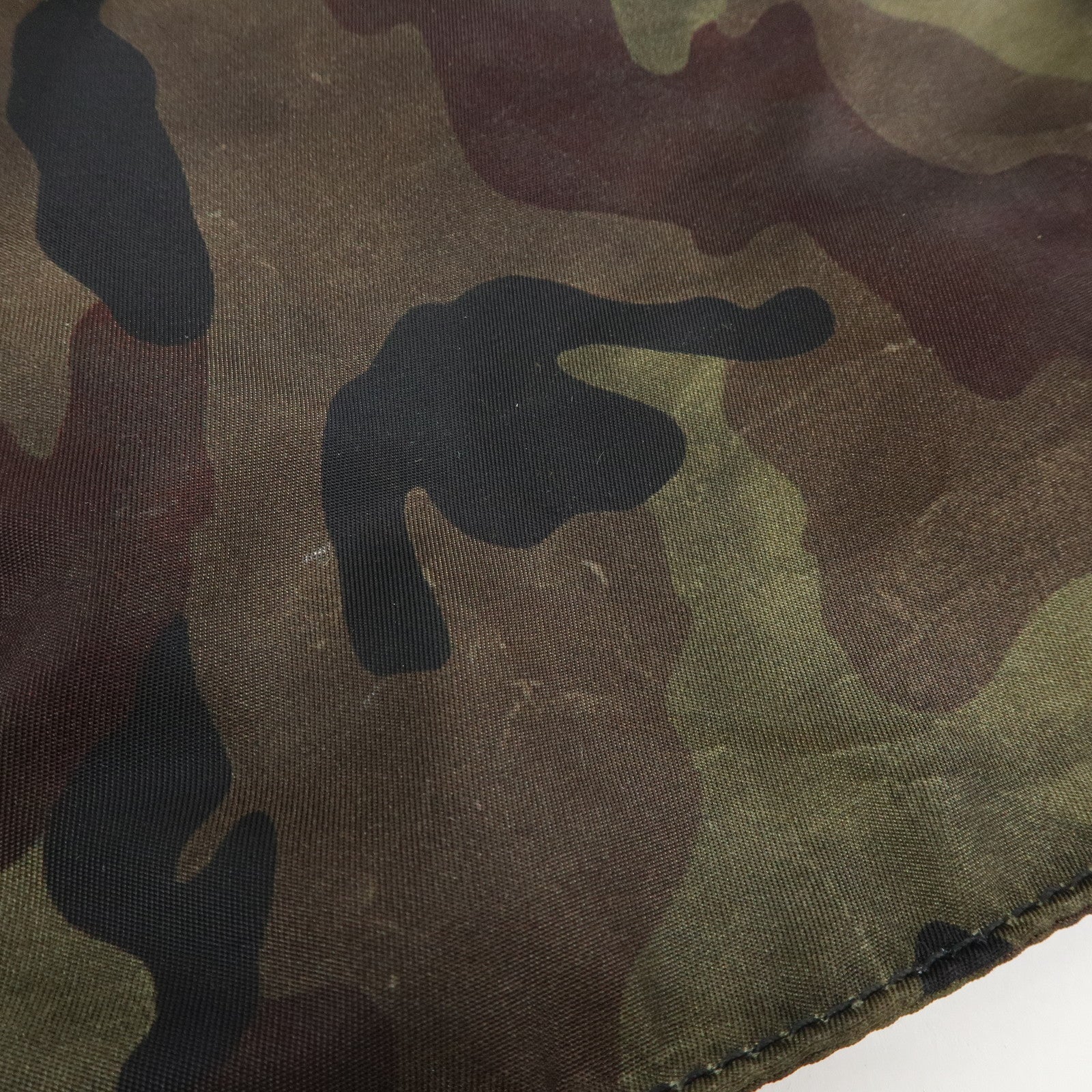 PRADA Triangle Logo Nylon Leather Camouflage Shoulder Bag VA0886
