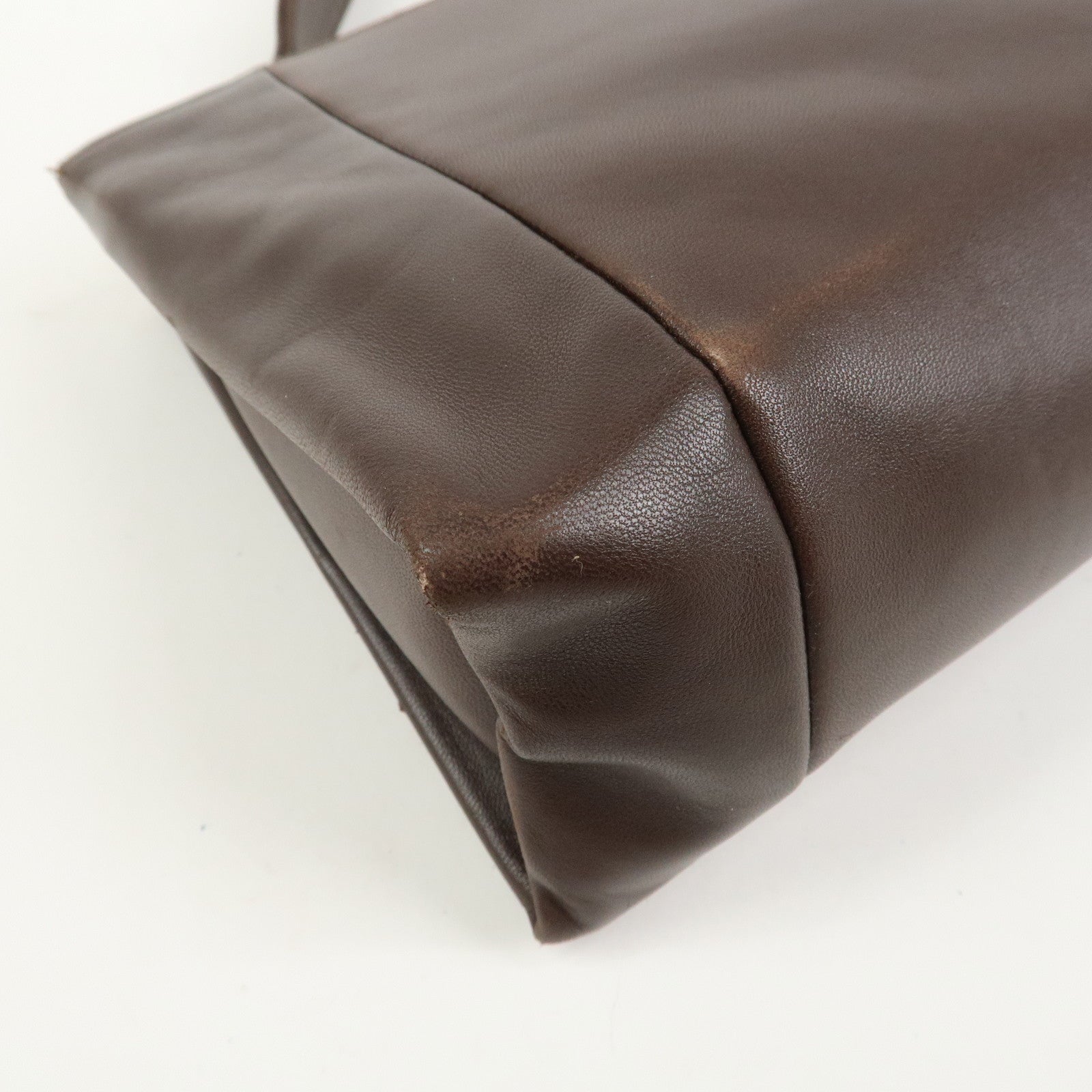 LOEWE Anagram Lamb Skin Shoulder Bag Hand Bag Brown