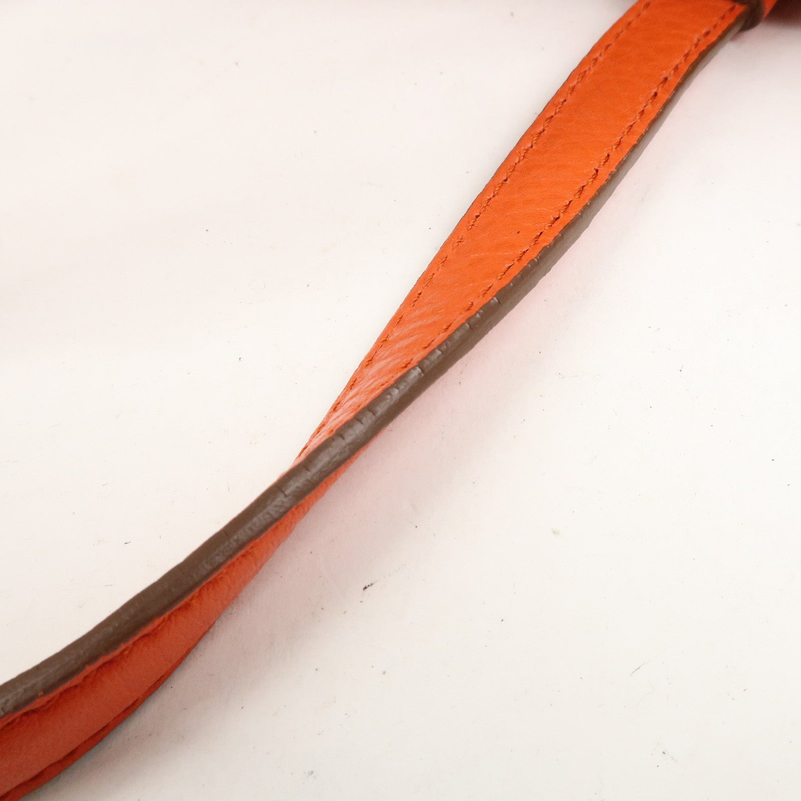 Ferragamo Gancini Leather Hand Bag Orange Gold HDW