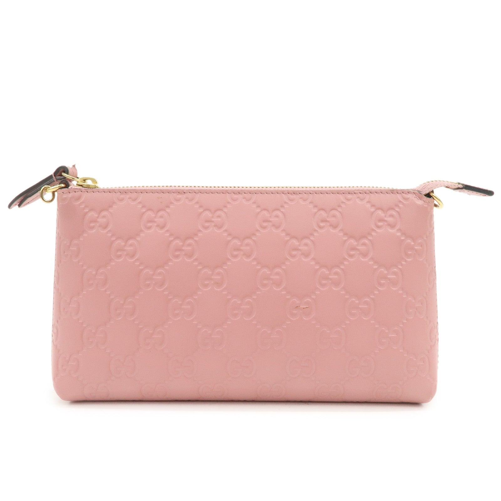 GUCCI Guccissima Leather Logo Chain Shoulder Bag Pink 428449