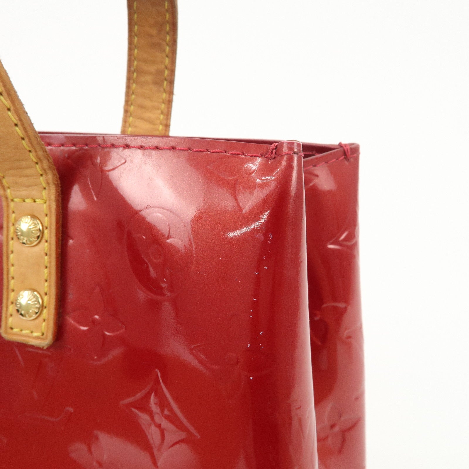 Louis Vuitton Monogram Vernis Lead PM Hand Bag Red M91990