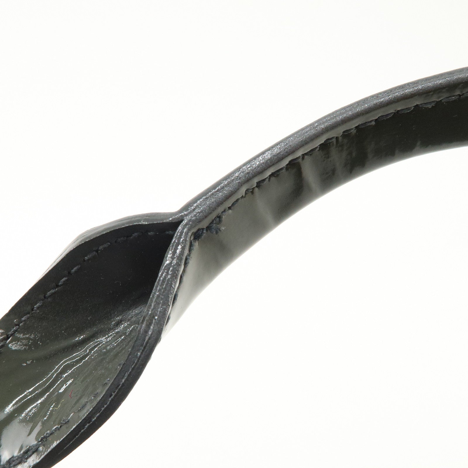 Cartier Marcello Patent Leather Tote Bag Hand Bag Khaki Used