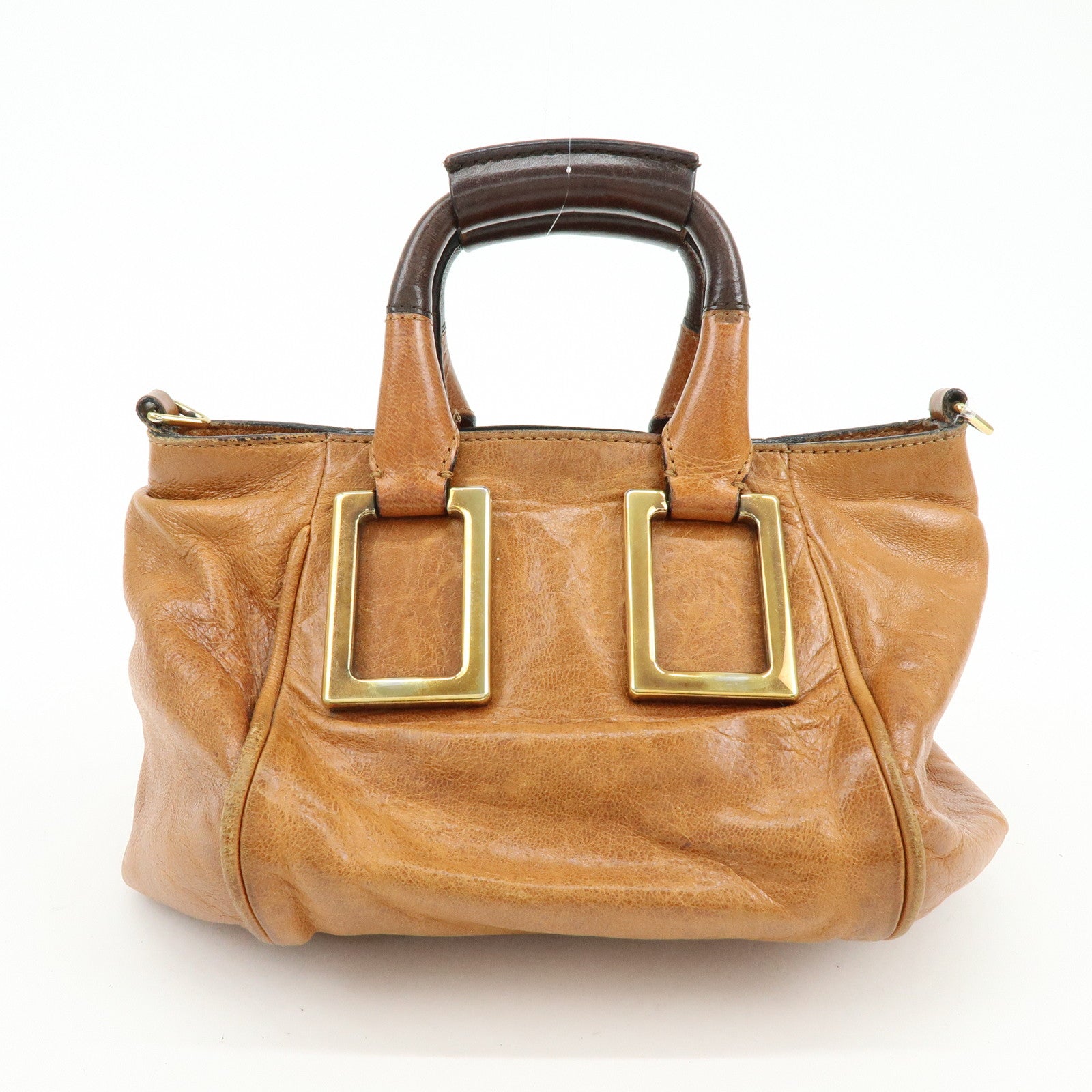 Chloe Ethel Leather 2Way Bag Shoulder Bag Hand Bag Brown