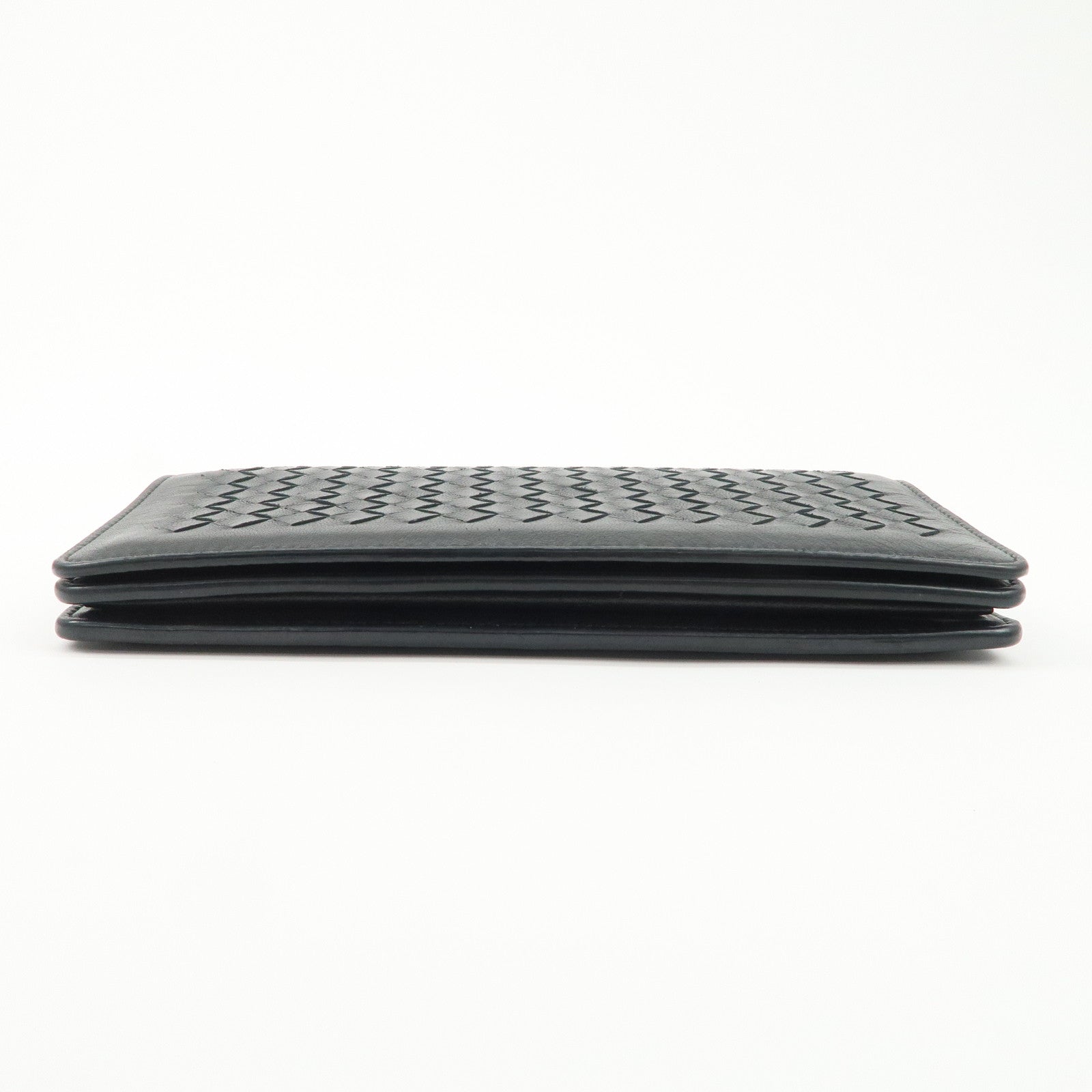 BOTTEGA VENETA Intrecciato Leather Chain Wallet Black