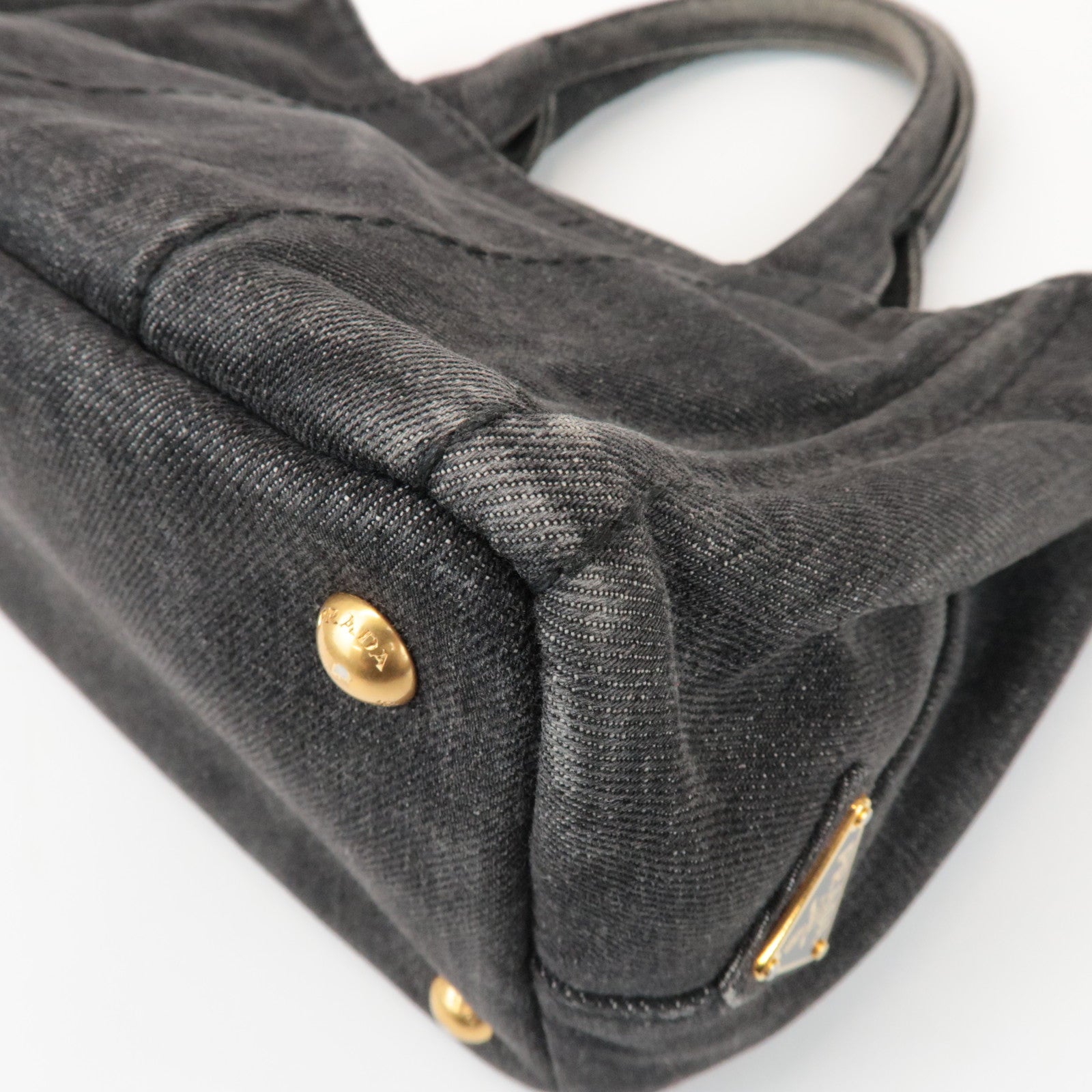 PRADA Canapa Mini 2Way Bag Hand Shoulder Bag Black B2439G