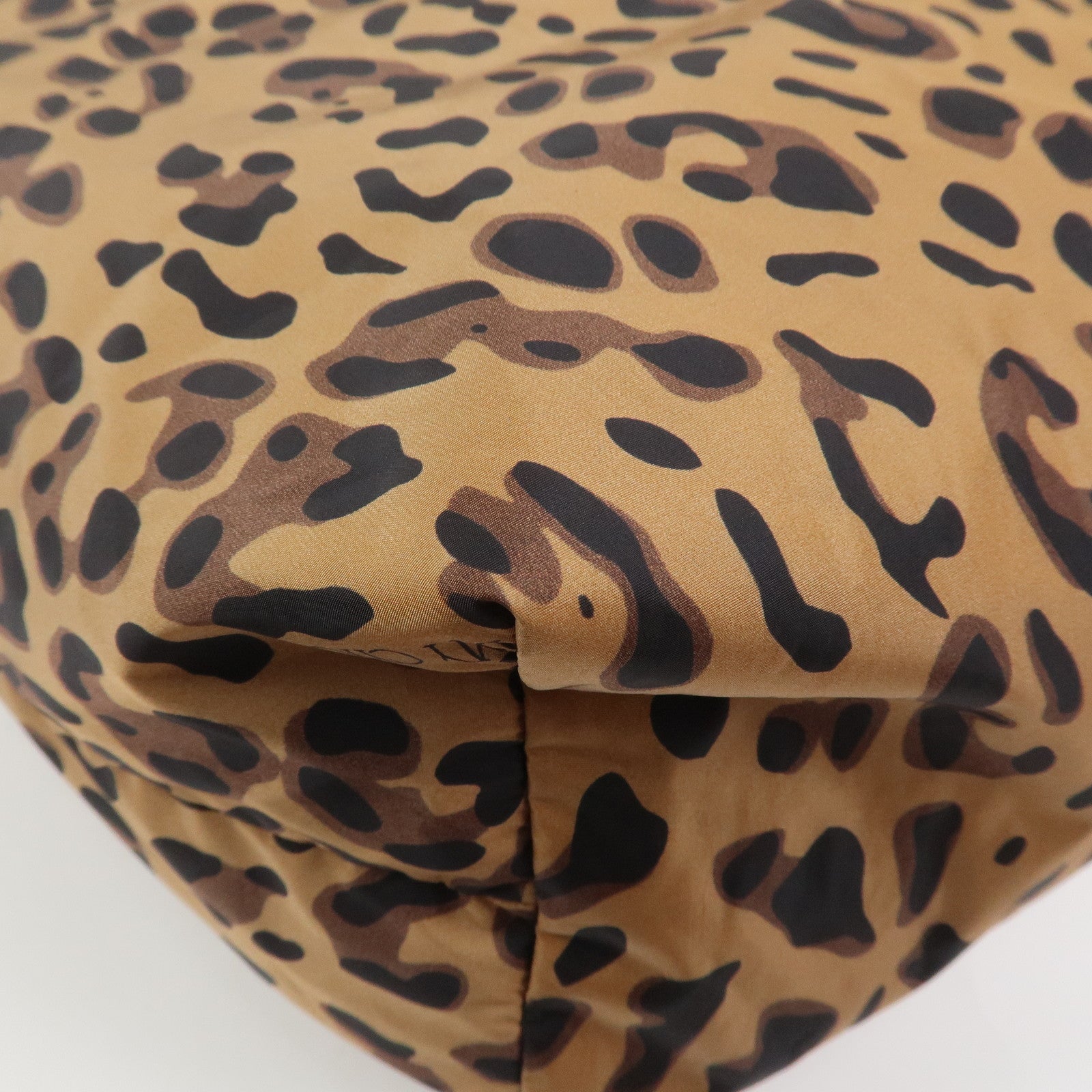 JIMMY CHOO Nylon Tote Bag Shoulder Bag Leopard Brown Black