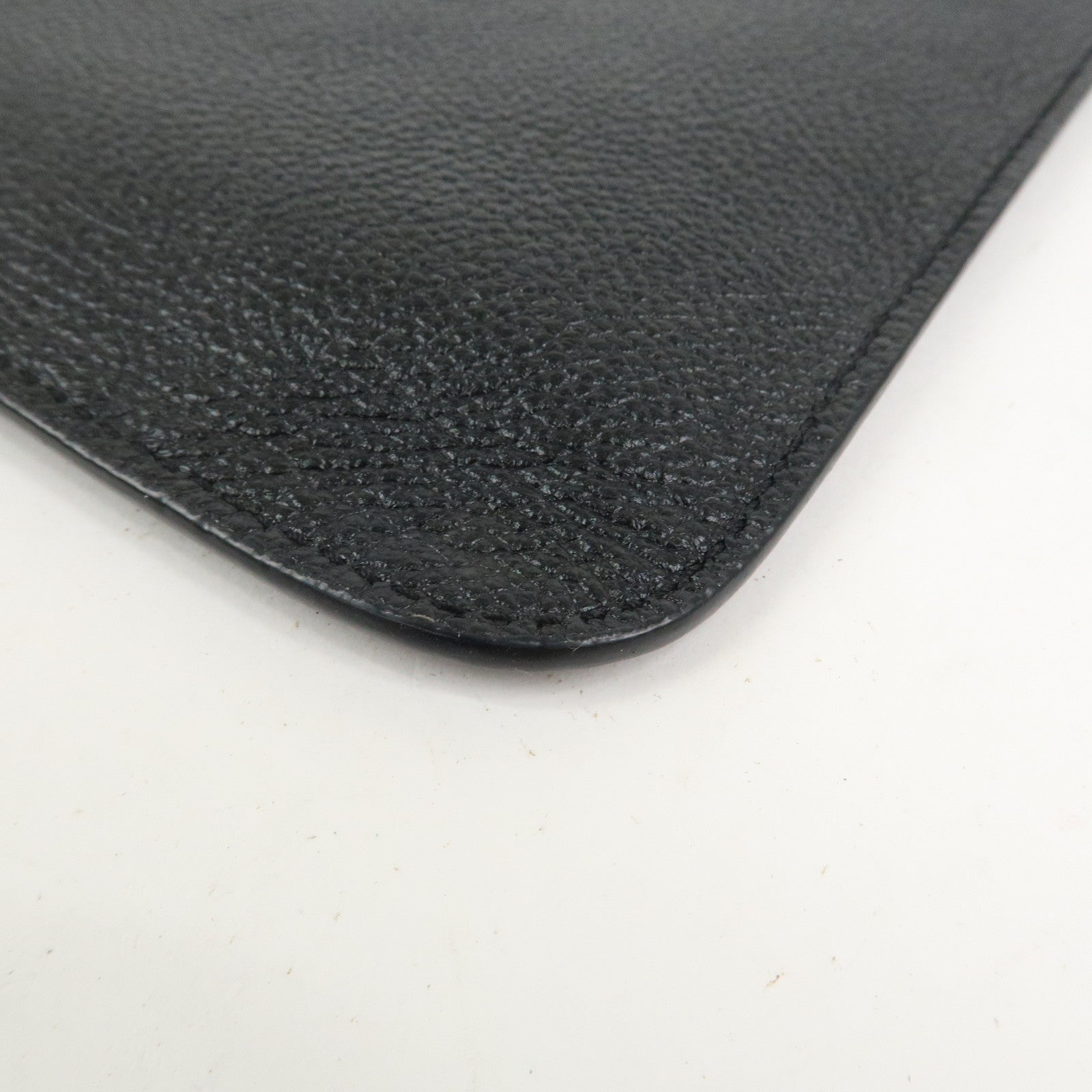 BALENCIAGA Everyday Leather Clutch Bag Flat Pouch Black 655605