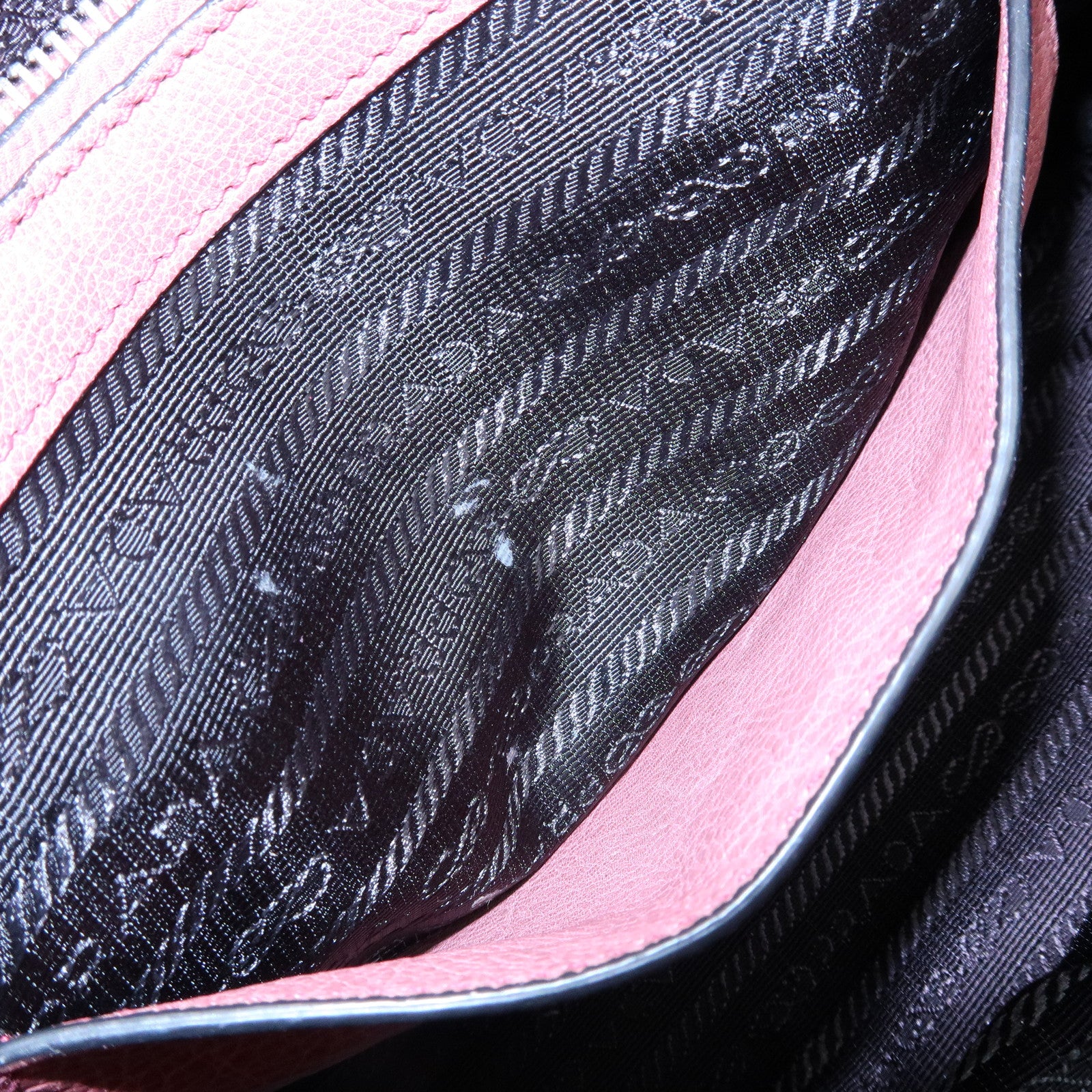 PRADA Triangle Logo Leather 2Way Bag Hand Bag Shoulder Bag Pink