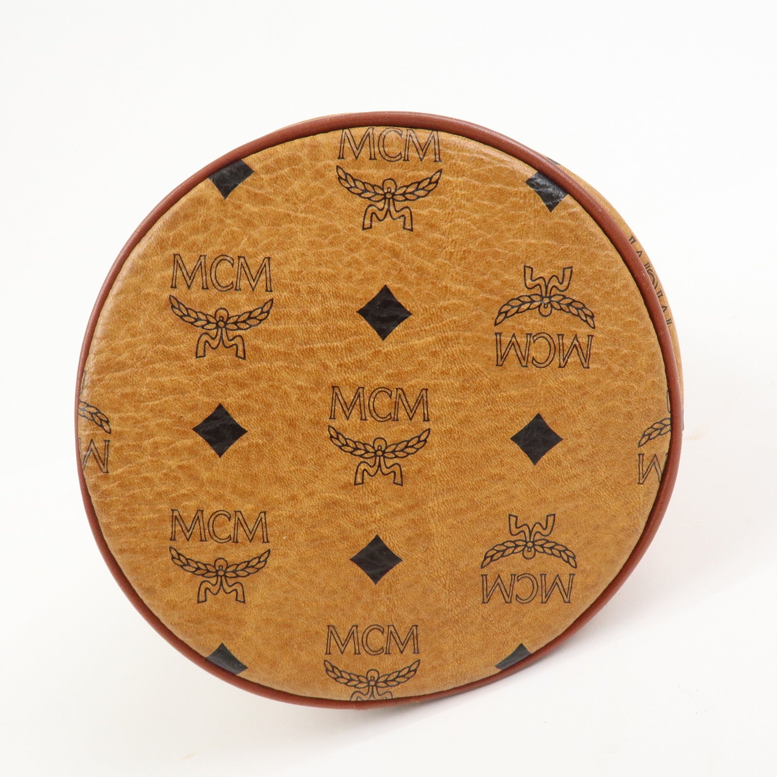 MCM Visetos Leather Drawstring Shoulder Bag Brown