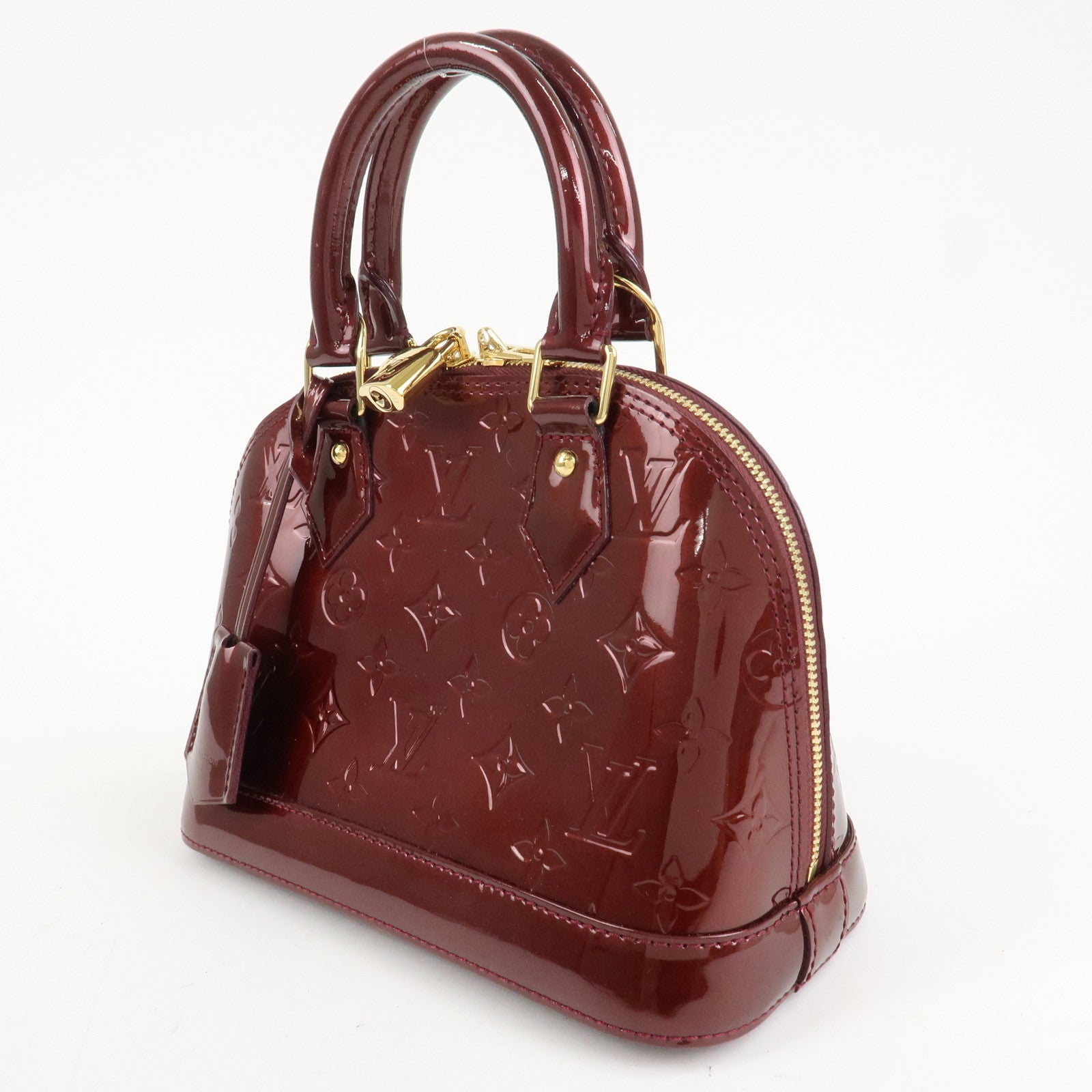 Louis Vuitton Monogram Vernis Alma BB 2Way Hand Bag Rouge M91676 Used