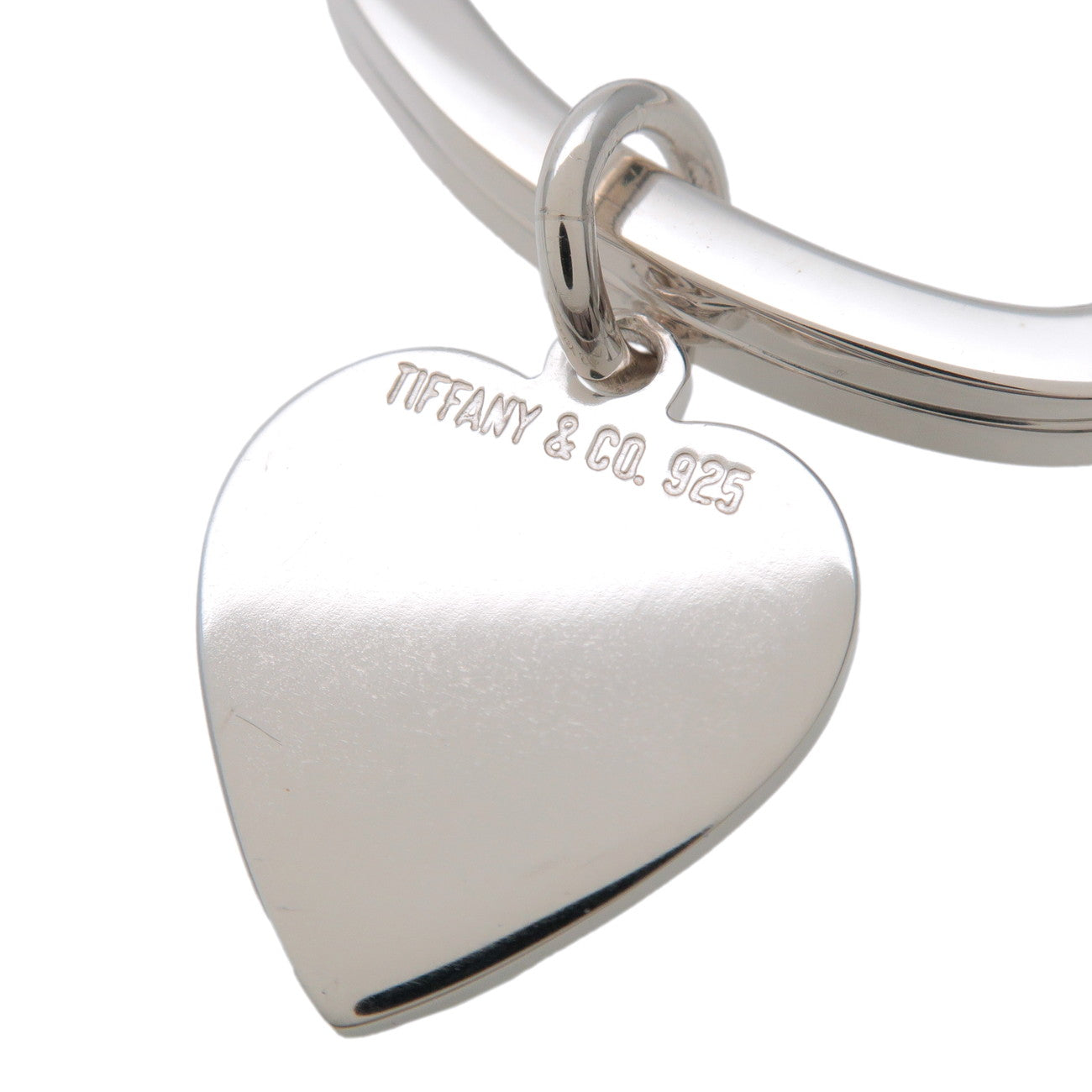 Tiffany & Co Heart Plate Key Ring Key Chain Bag Charm SV925 Silver