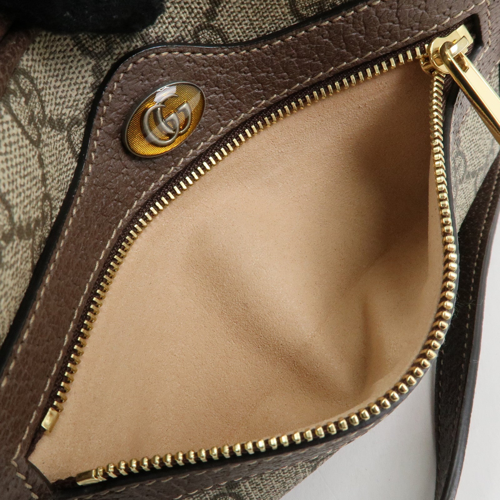 GUCCI Ophidia Sherry GG Supreme Leather Shoulder Bag Brown 517350
