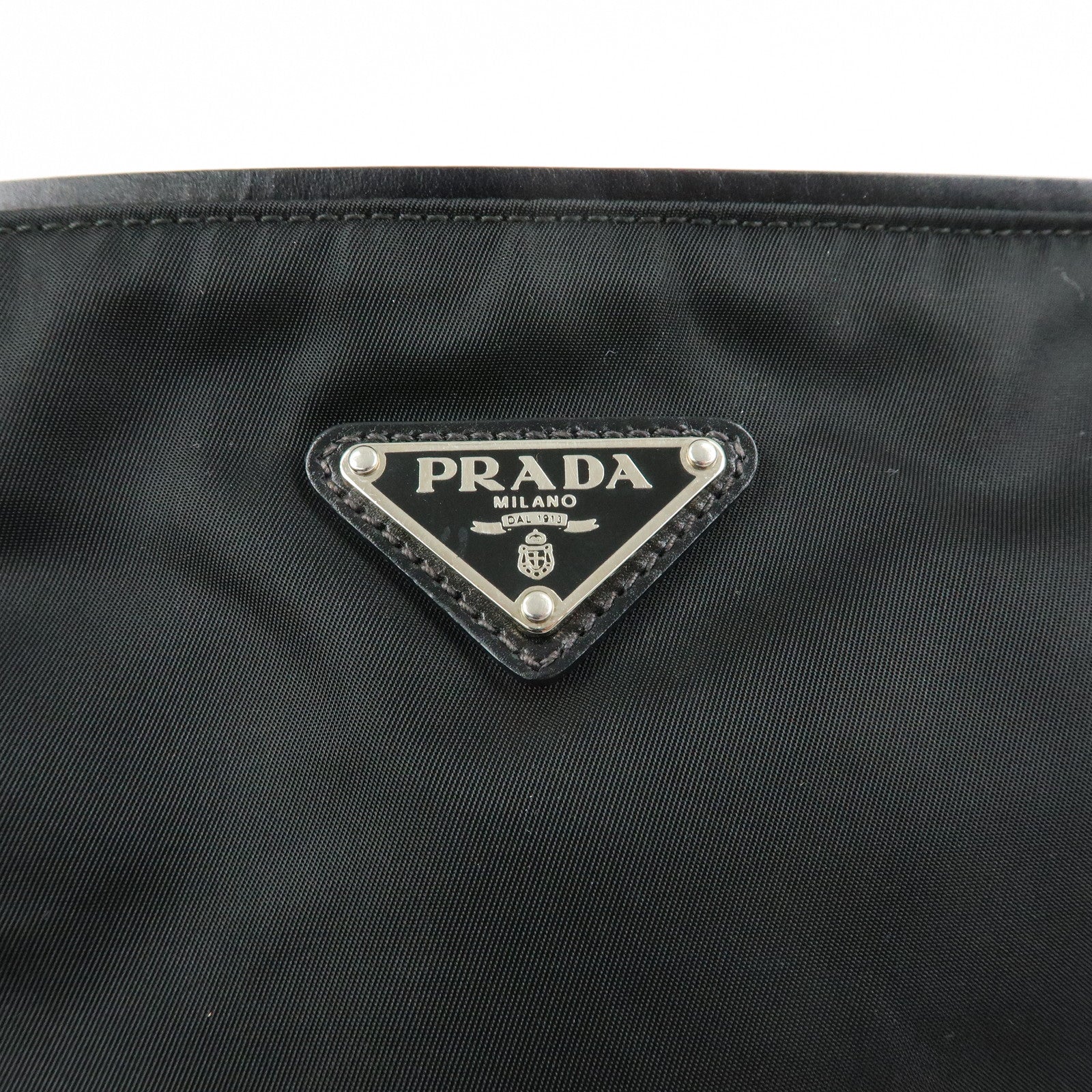 PRADA Triangle Logo Nylon Shoulder Crossbody Bag Black BT0326