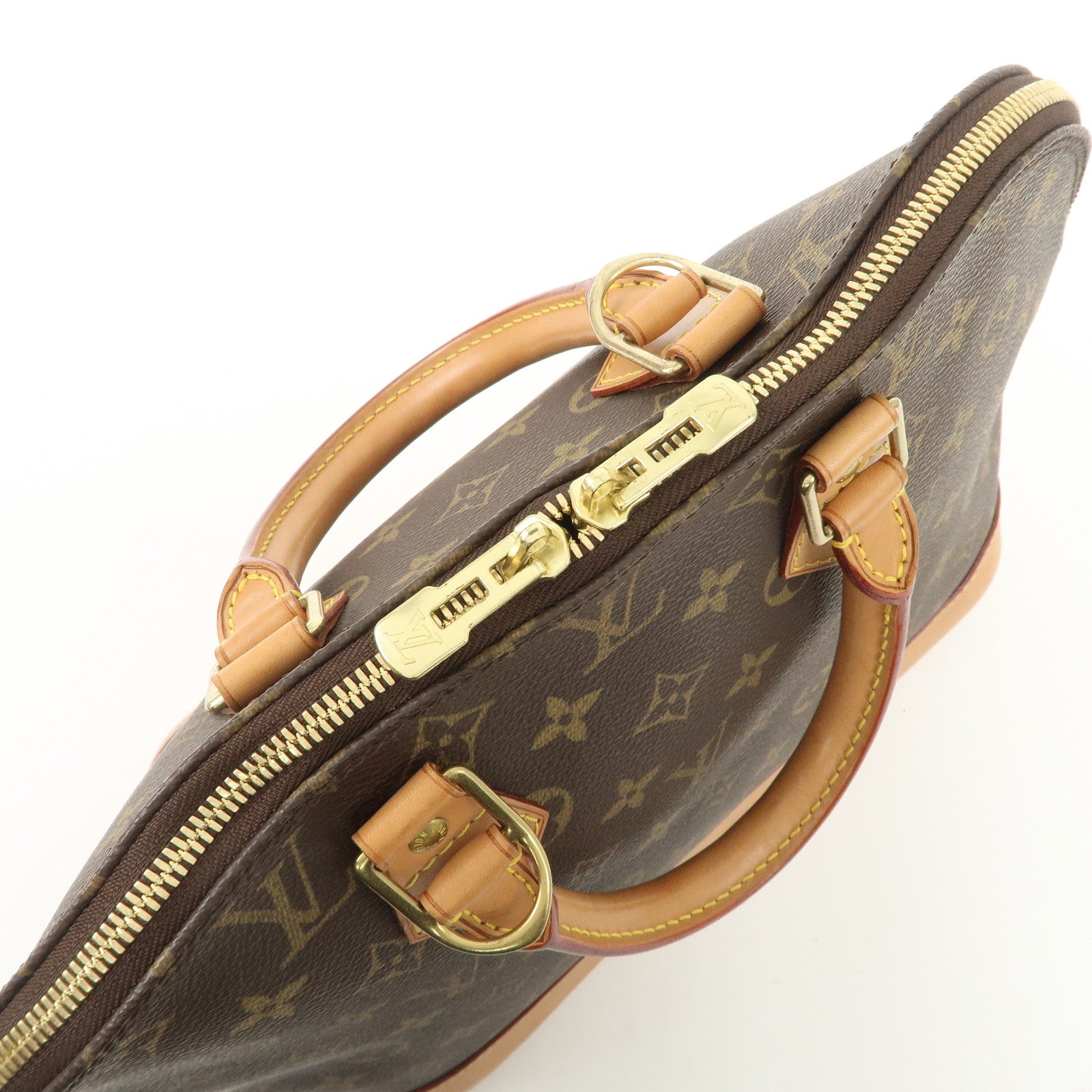 Louis Vuitton Monogram Canvas Alma Hand Bag Brown M51130 Used