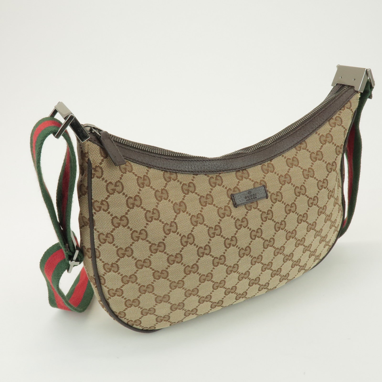 GUCCI Sherry GG Canvas Leather Shoulder Bag Body Bag Beige 122790