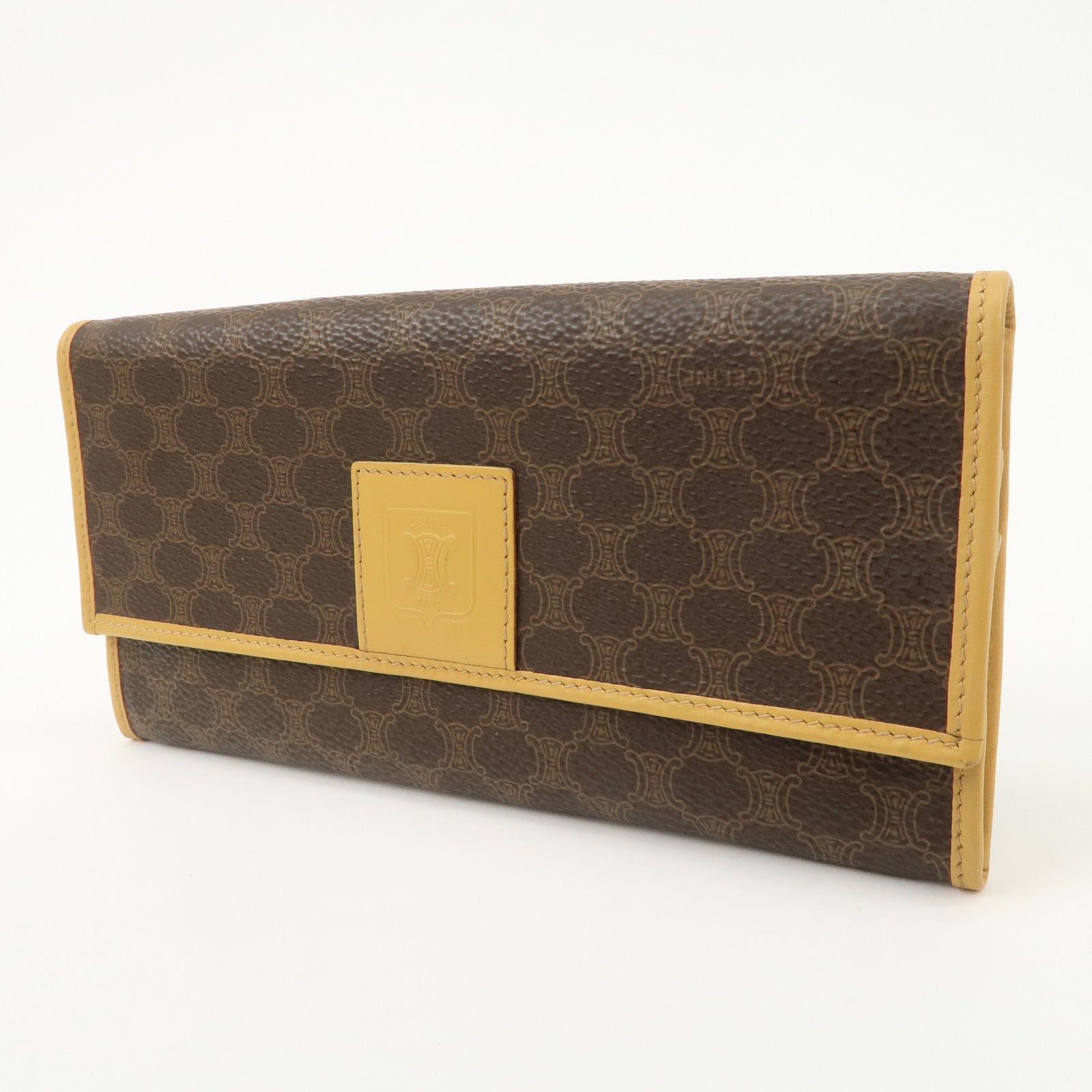 CELINE Macadam PVC Leather Long Wallet Brown