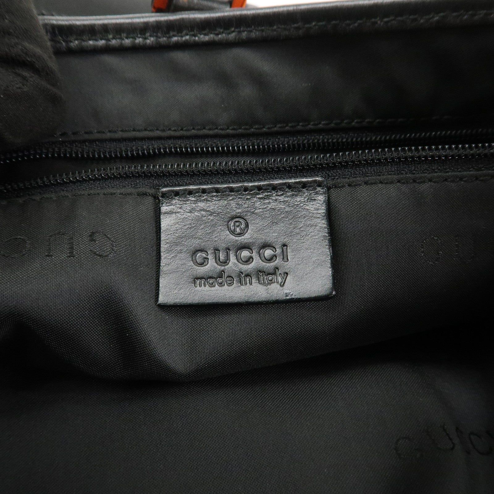 GUCCI Jackie Canvas Leather Shoulder Bag Hand Bag Black 001・3306