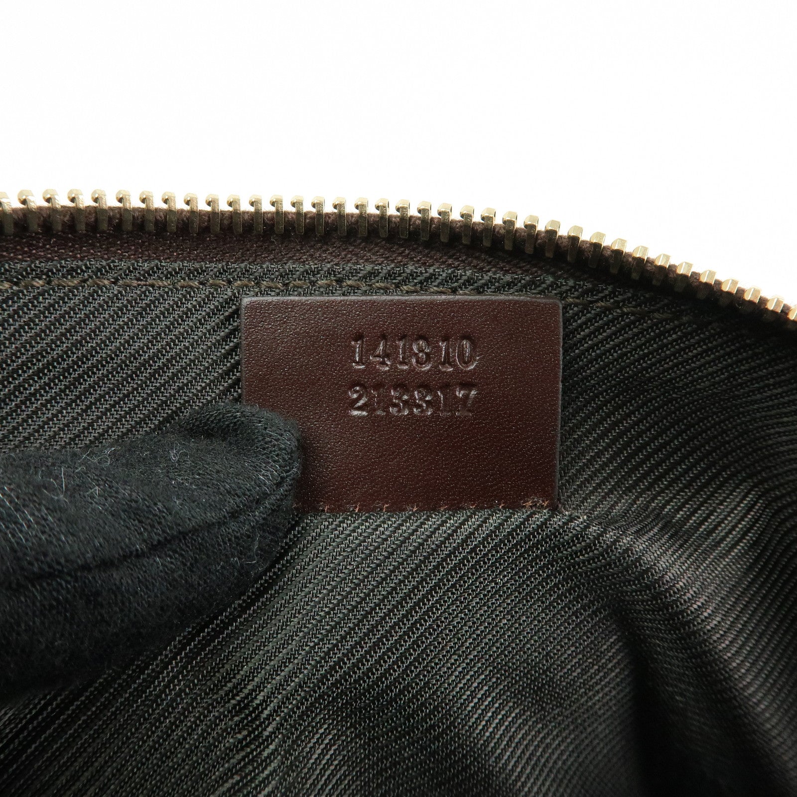 GUCCI Guccissima Leather Cosmetic Pouch Brown 141810