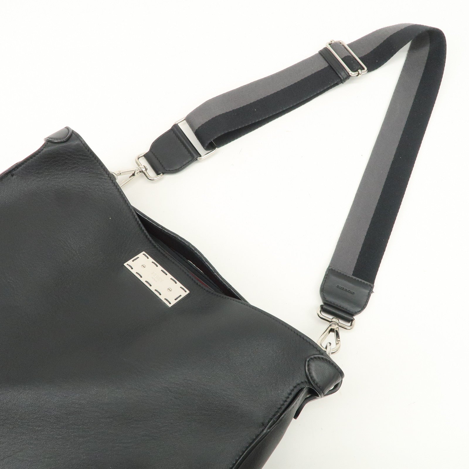 FENDI Peekaboo X-lite Fit Leather 2Way Bag Hand Bag Black Used