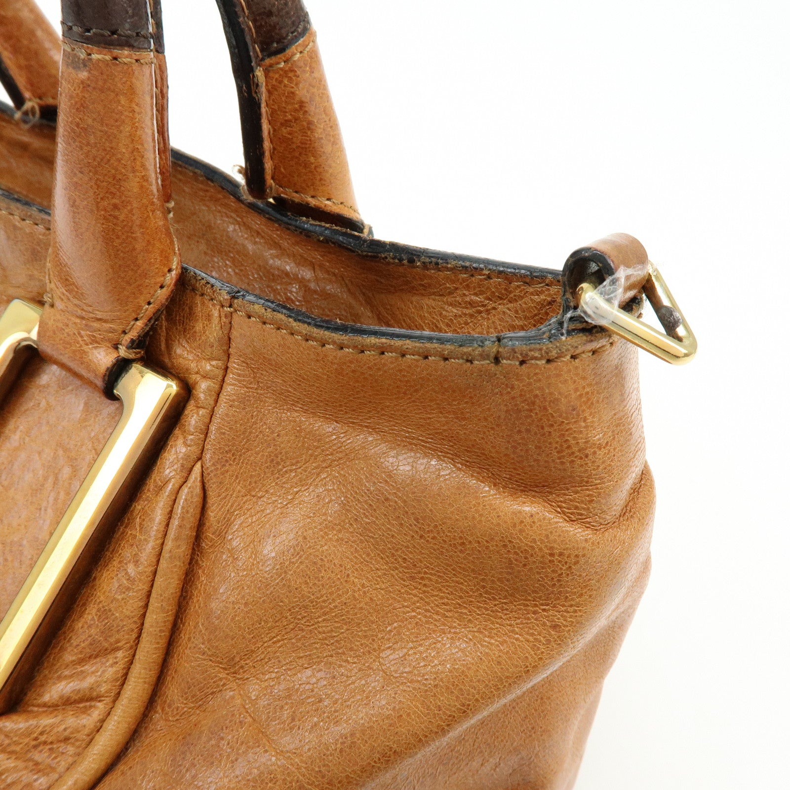 Chloe Ethel Leather 2Way Bag Shoulder Bag Hand Bag Brown