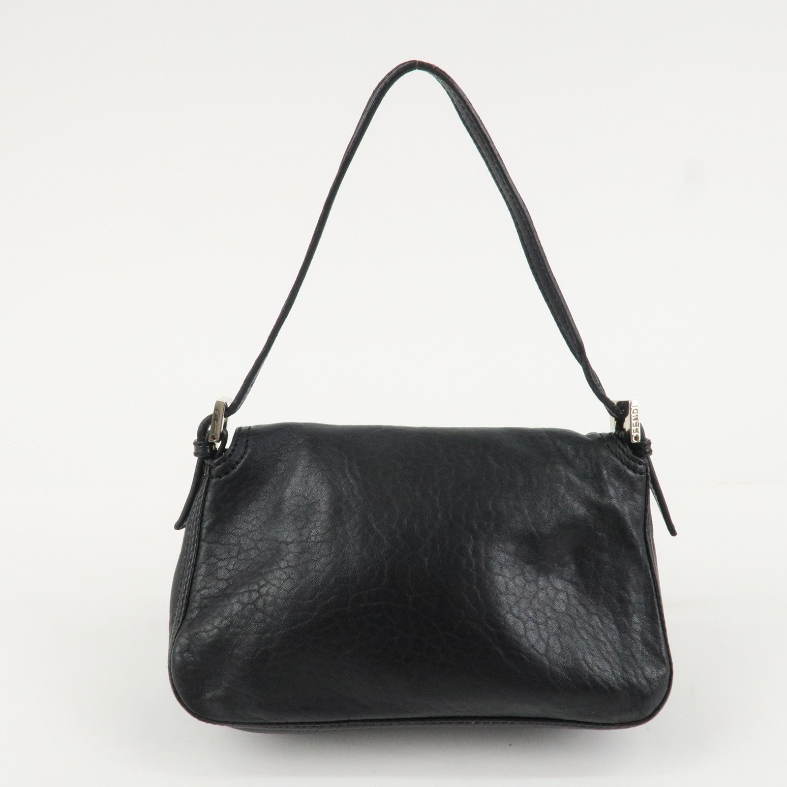 FENDI Mamma Baguette Shoulder Bag Hand Bag Black 8BR180 Used