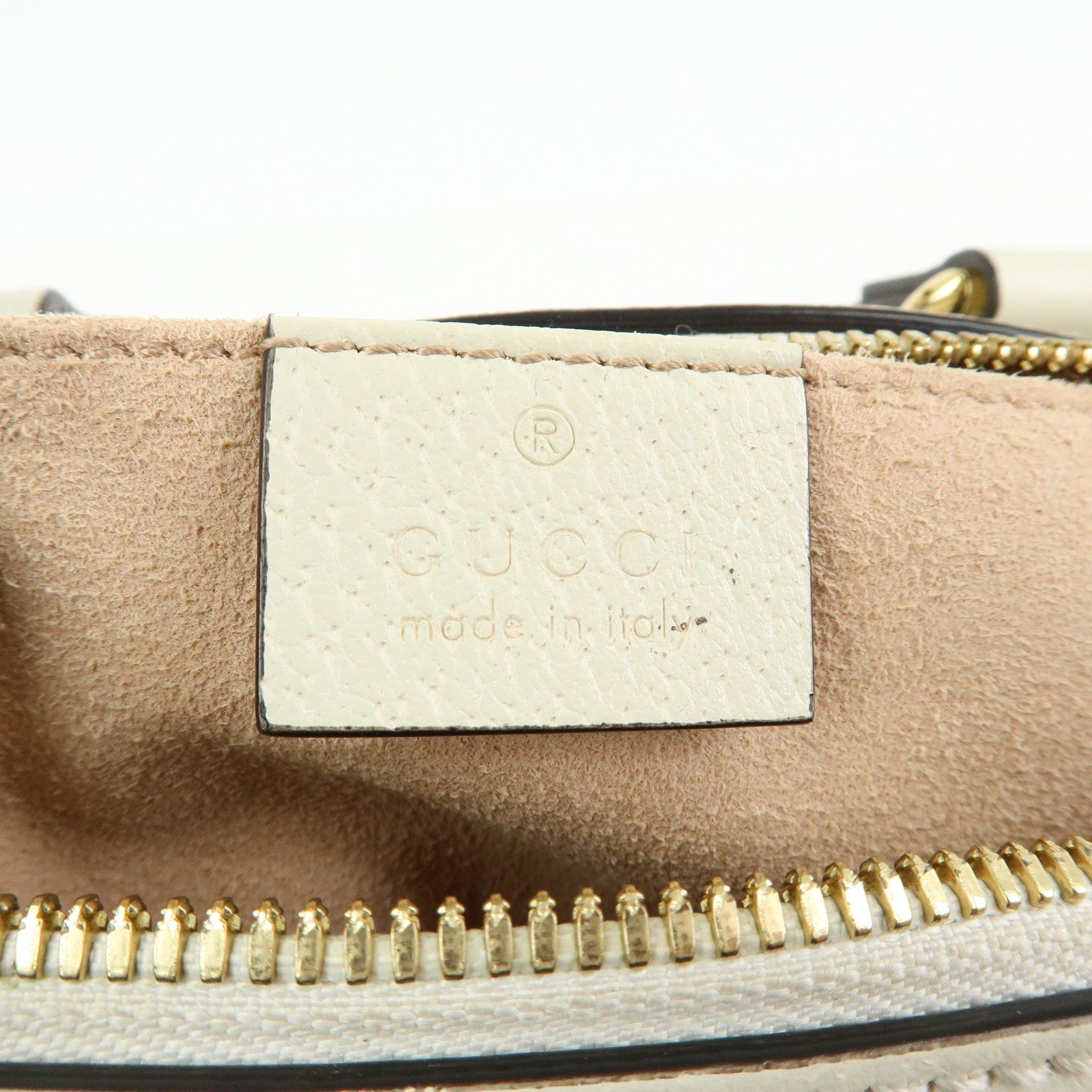 GUCCI Ophidia Sherry Leather 2Way Hand Shoulder Bag White 602577