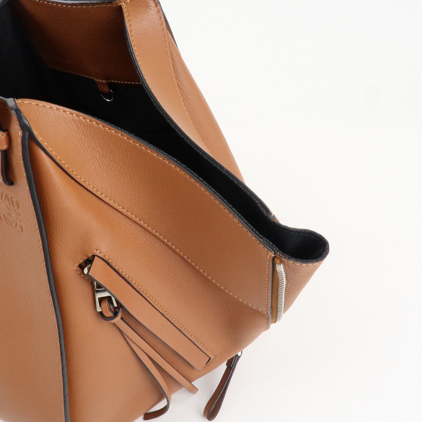 LOEWE Anagram Leather Hammock Small Shoulder Bag Tan Brown